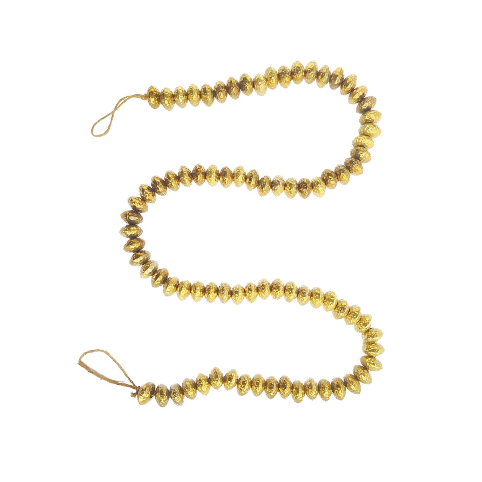 Hello Honey® 6ft. Brass Finished Hammered Metal Bead Garland