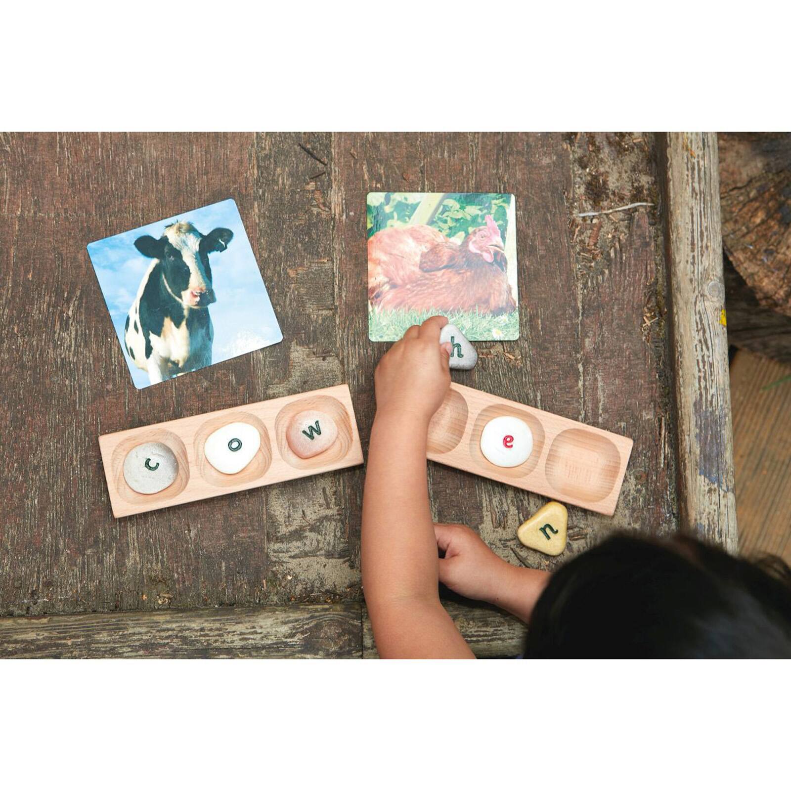 Yellow Door Three Pebble Word Building Tray