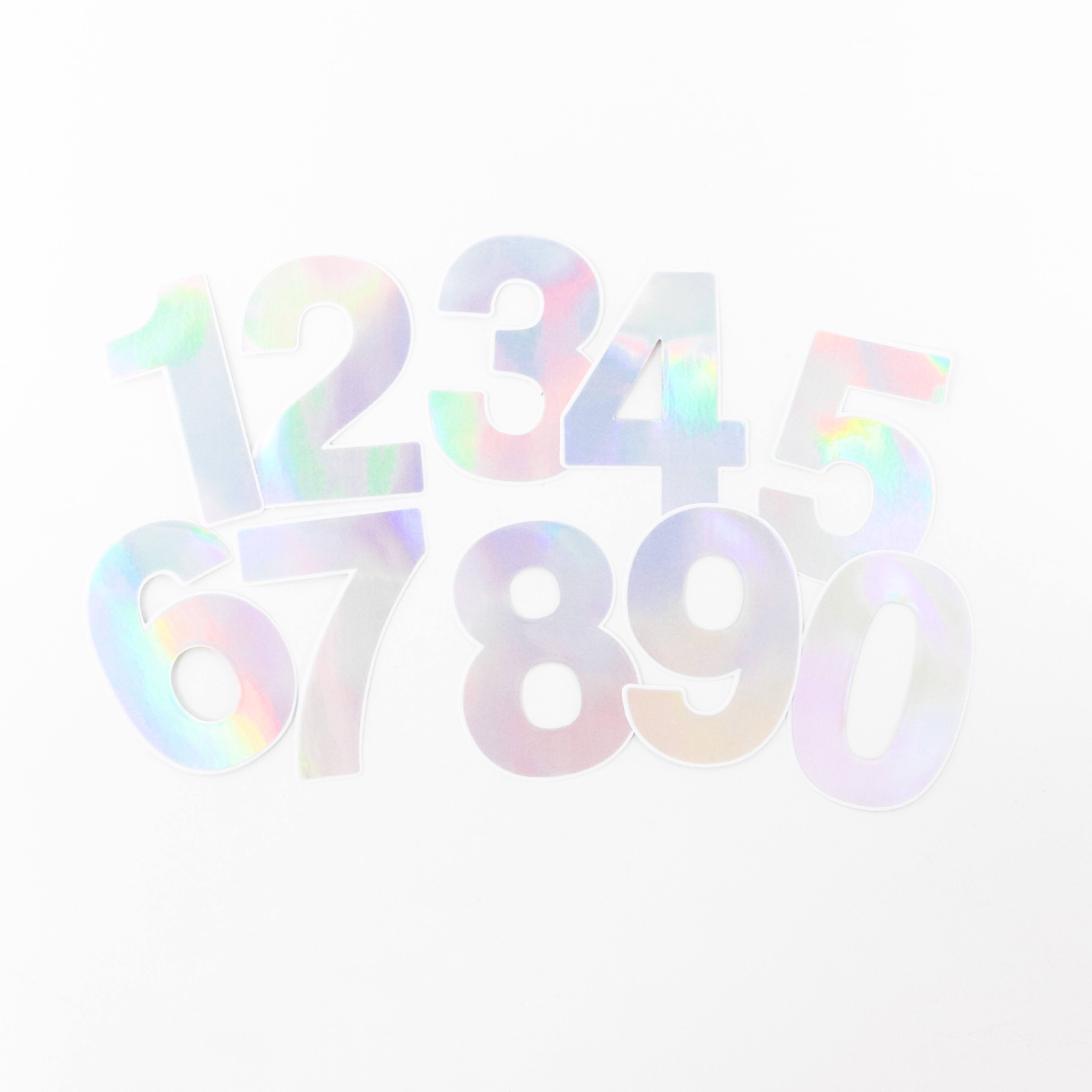 Holographic Numbers Vinyl Stickers by Recollections™