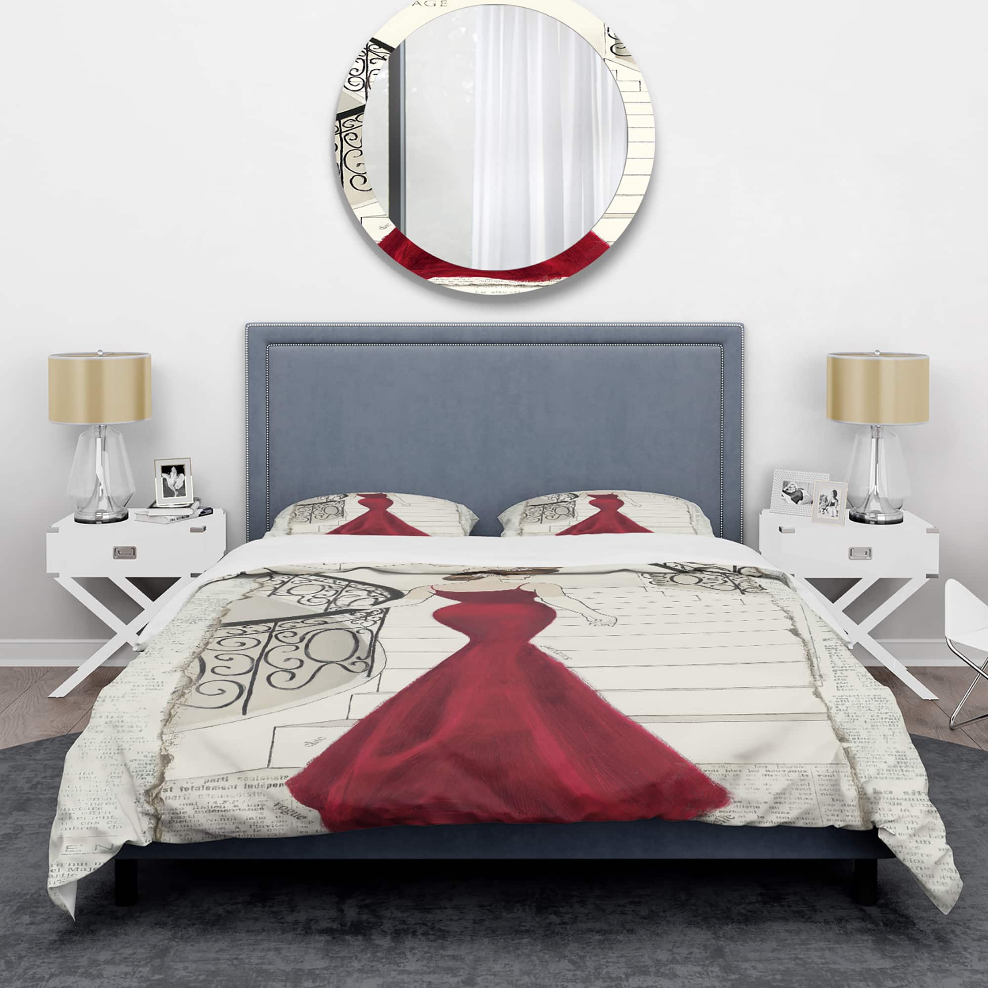 Designart 'Elegance Glam Paris Diva III' Glam Bedding Set