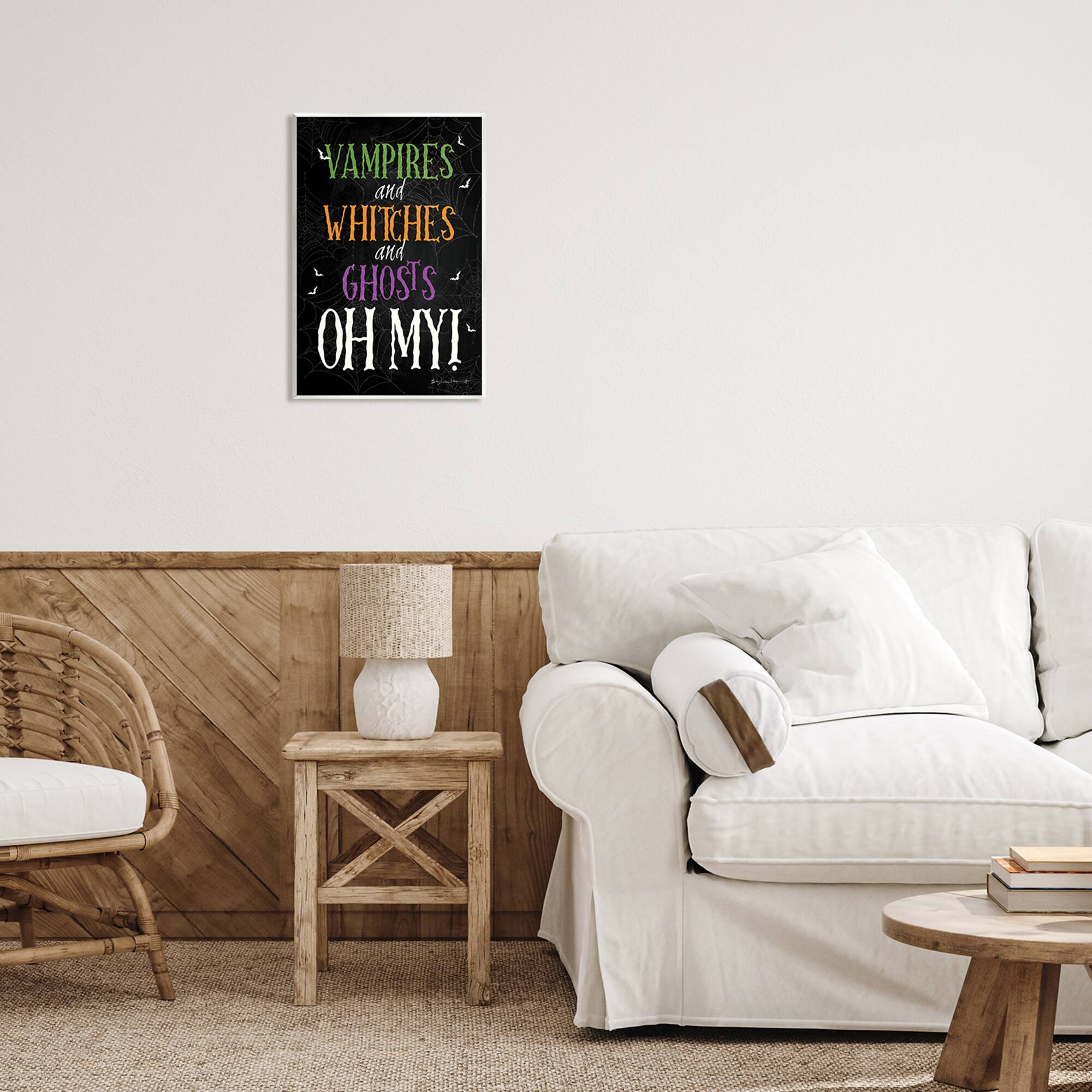 Stupell Industries Vampires Witches Ghosts Phrase Wall Plaque Art