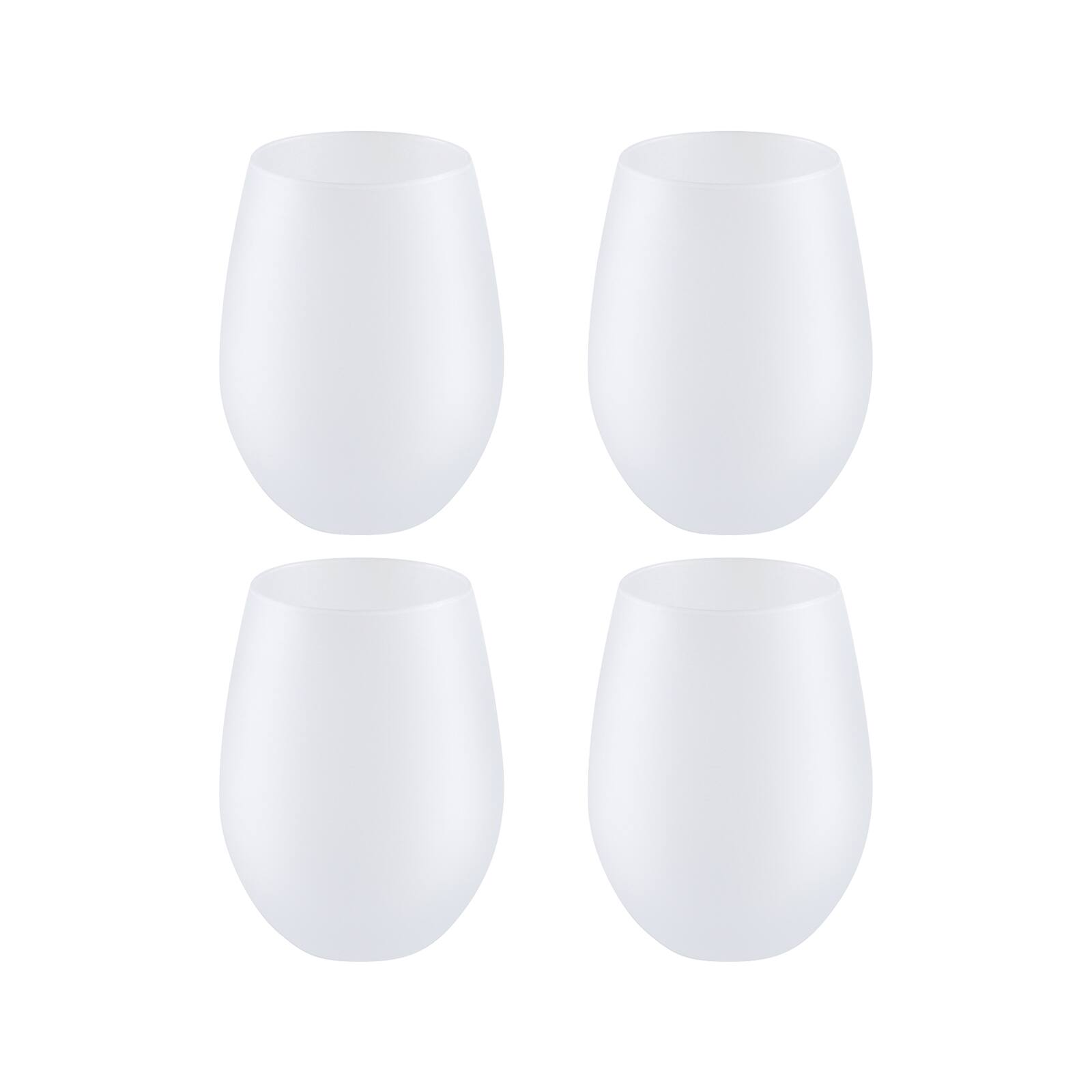 Craft Express 17oz. Frosted White Stemless Glass, 4ct.