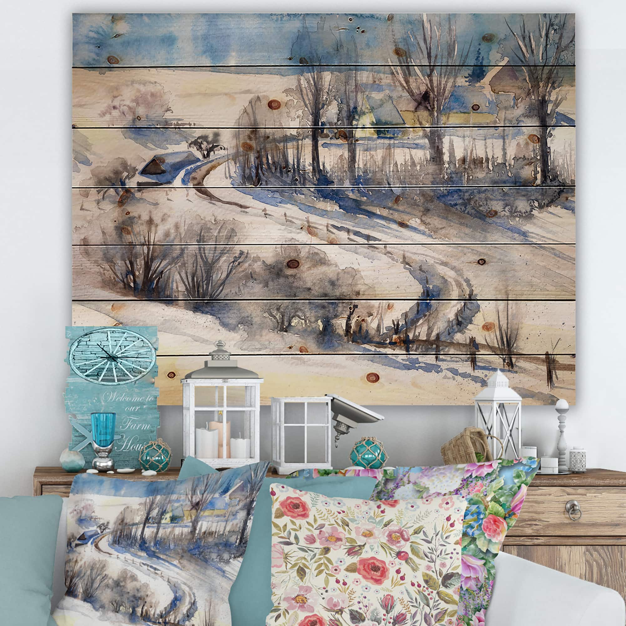Designart - Country Road In Winter Times I