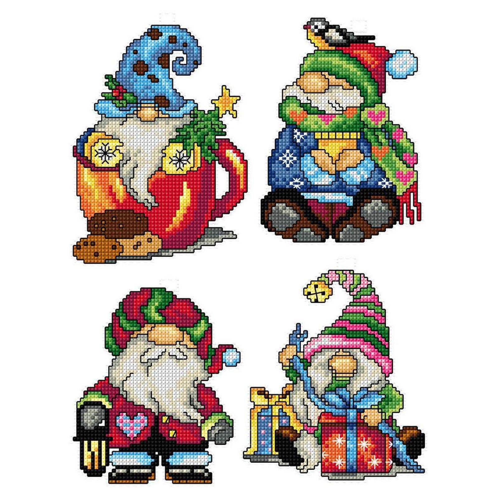 Crafting Spark Christmas Gnomes Counted Cross Stitch Kit