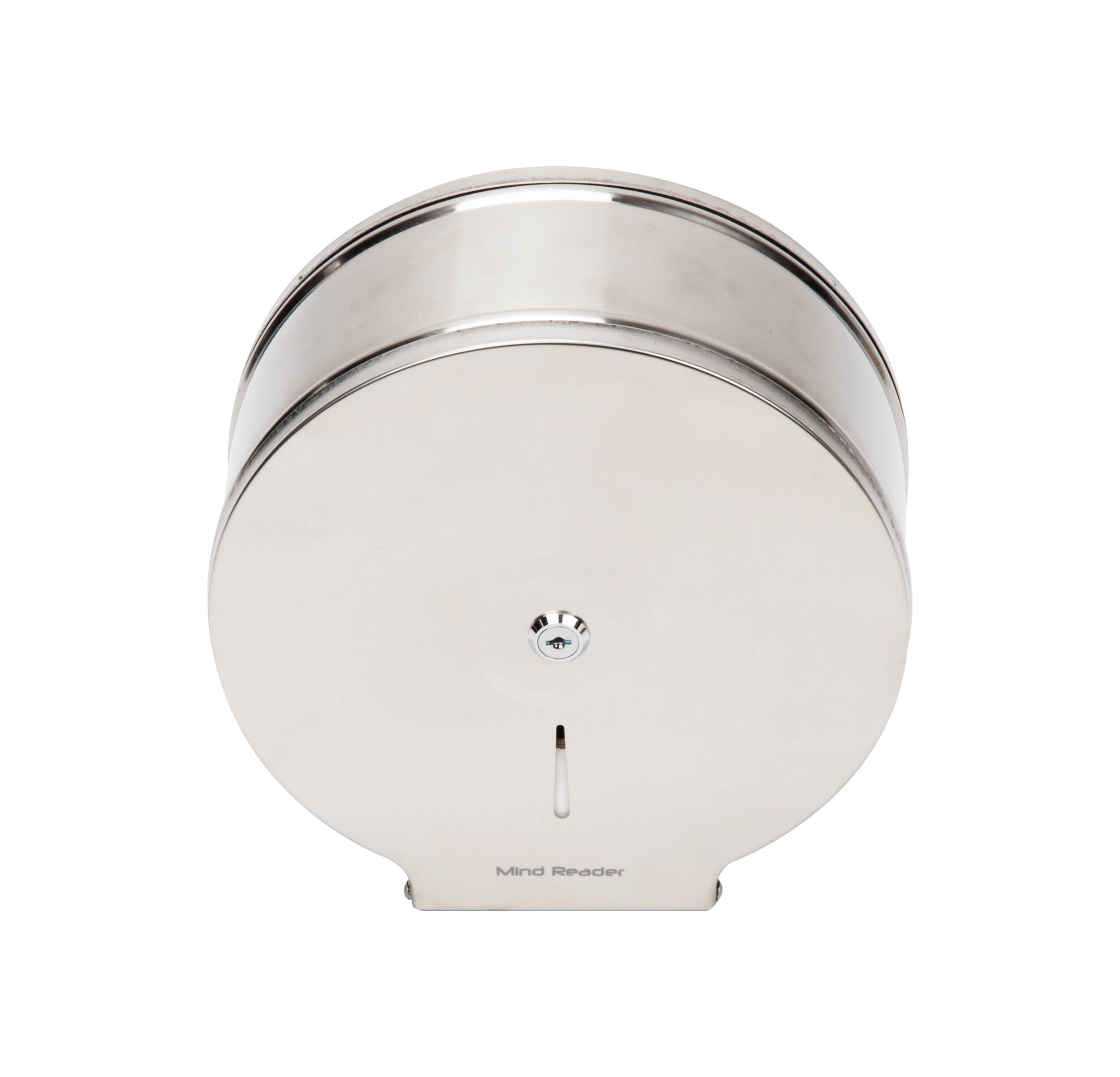 Mind Reader Commercial Wall Mounted Stainless Steel Toilet Roll Dispenser