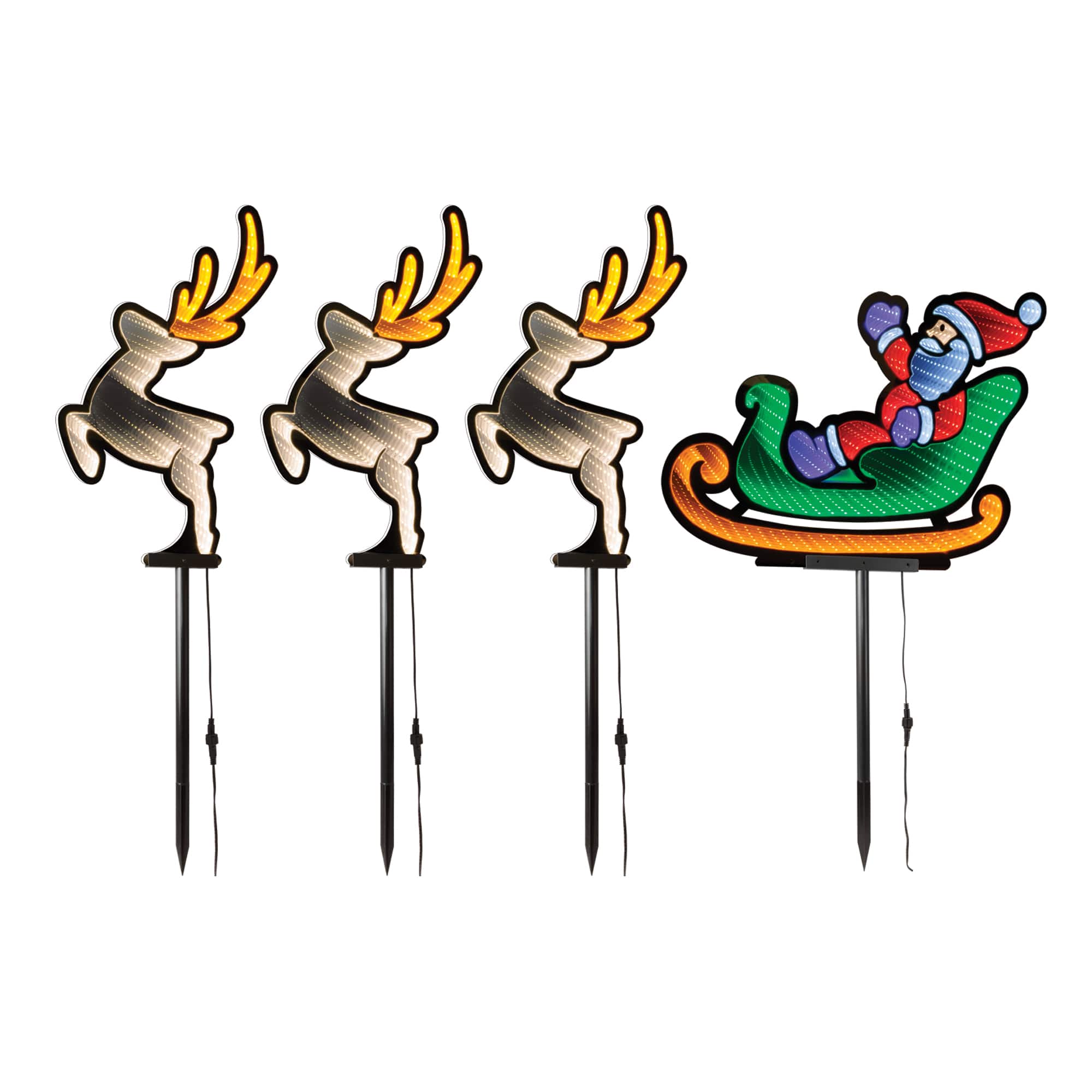 Melrose 18" Santa & Sleigh Pathway Light EkkoLight Set