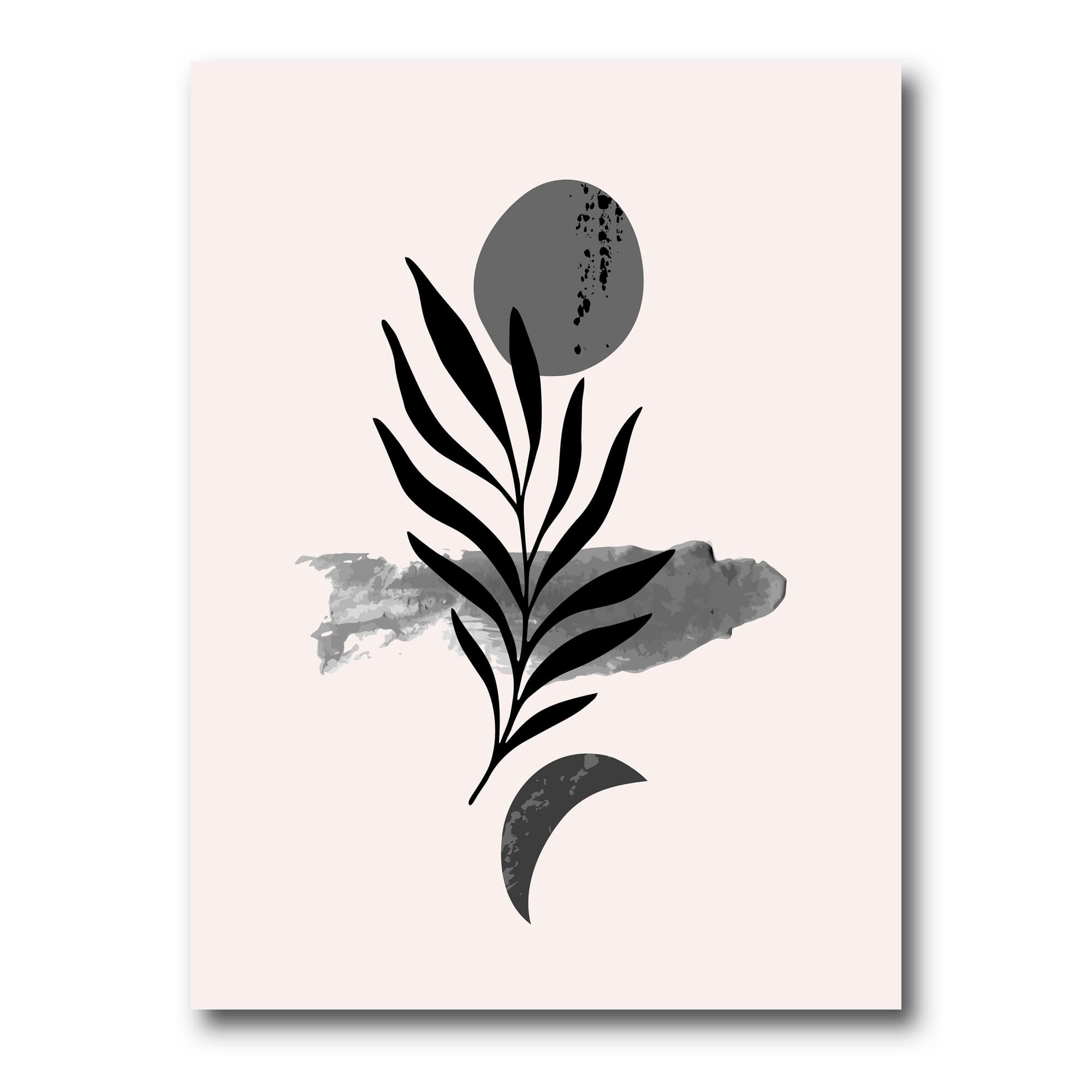 Designart - Abstract Tropical Leaf II - Modern Canvas Wall Art Print