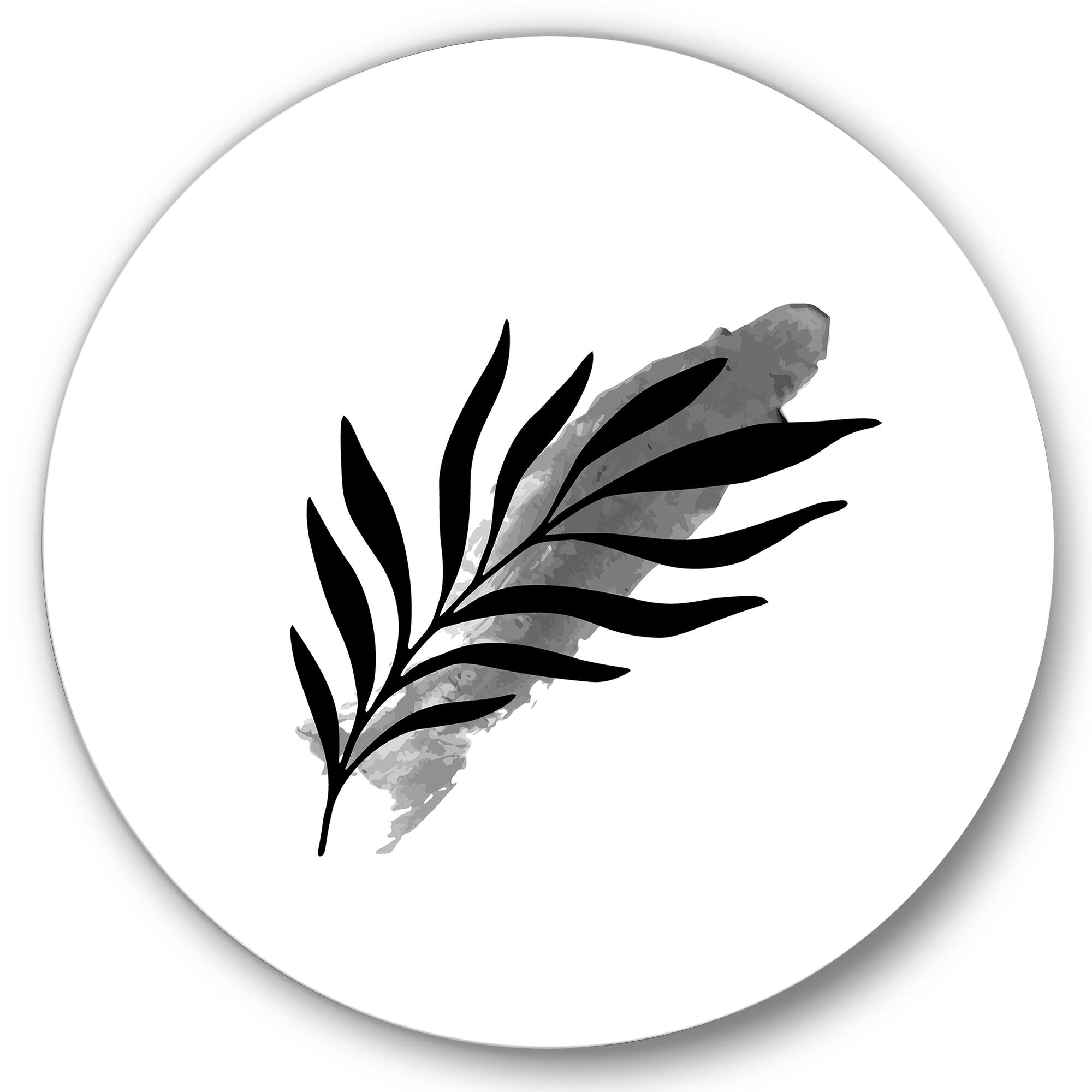 Designart - Abstract Tropical Leaf I - Modern Metal Circle Wall Art