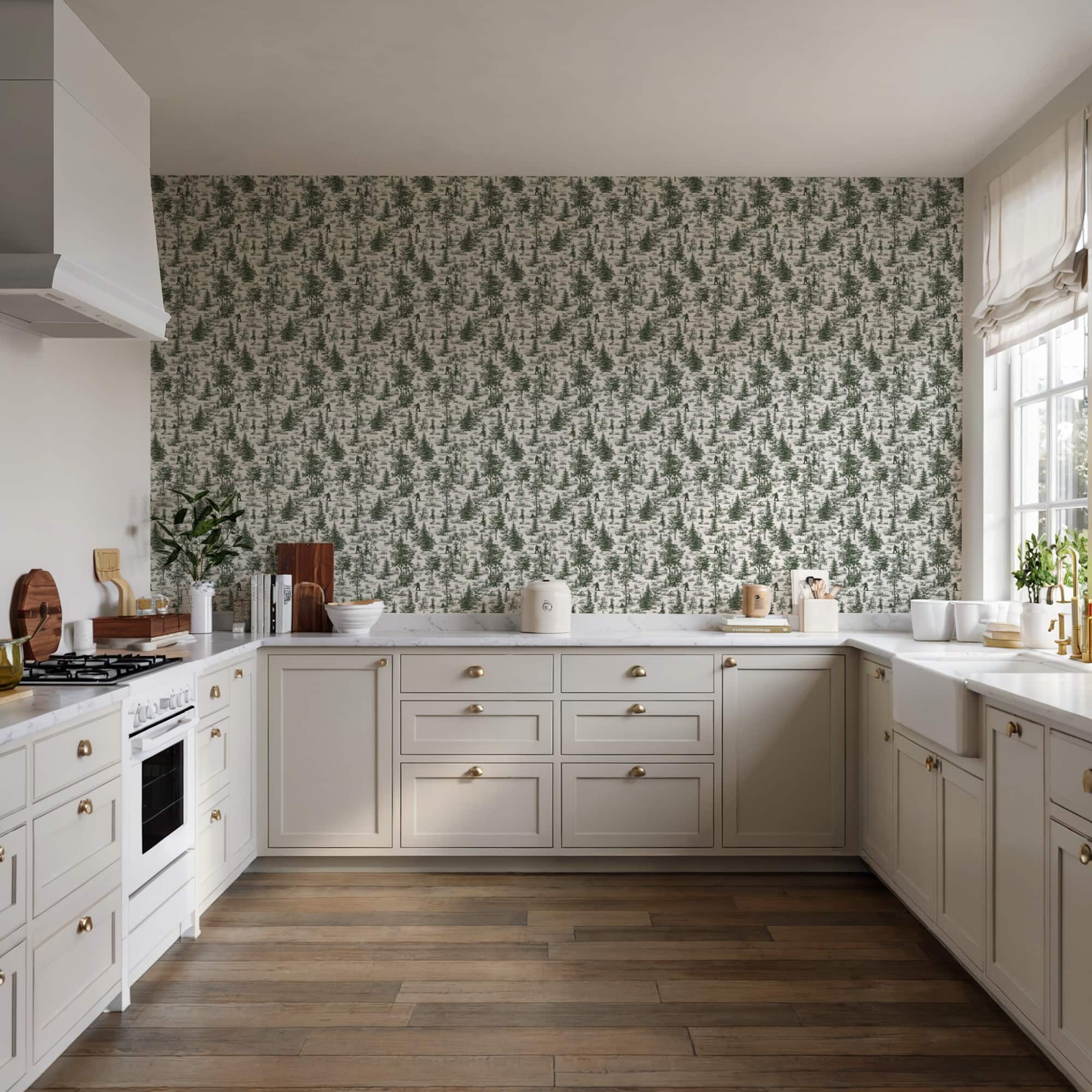 Designs Direct Bigfoot Novelty Toile Peel & Stick Wallpaper