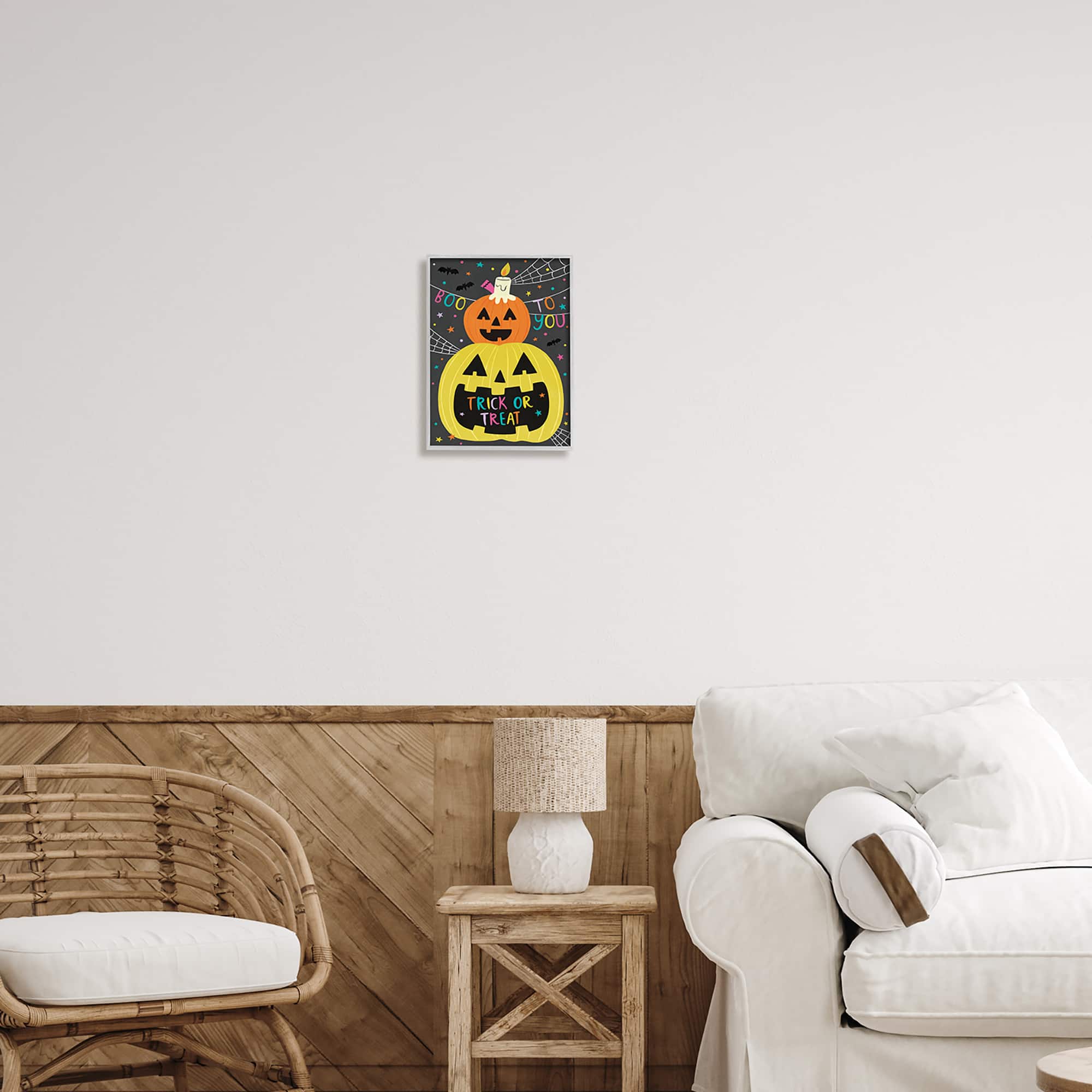 Stupell Industries Boo To You Fun Jack-O-Lanterns Framed Giclee Art