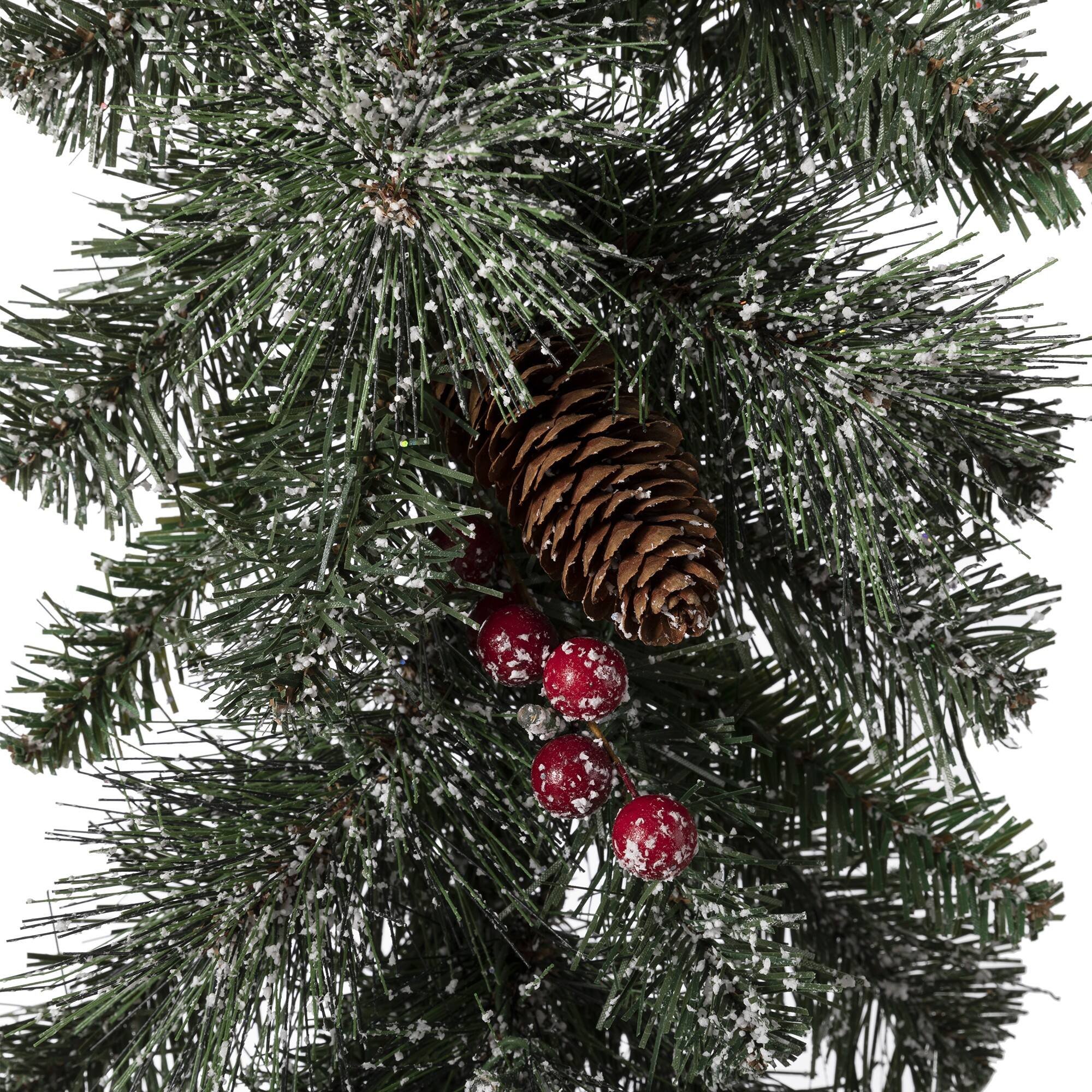 Glitzhome® 9ft. LED Glittered Pinecone Christmas Garland