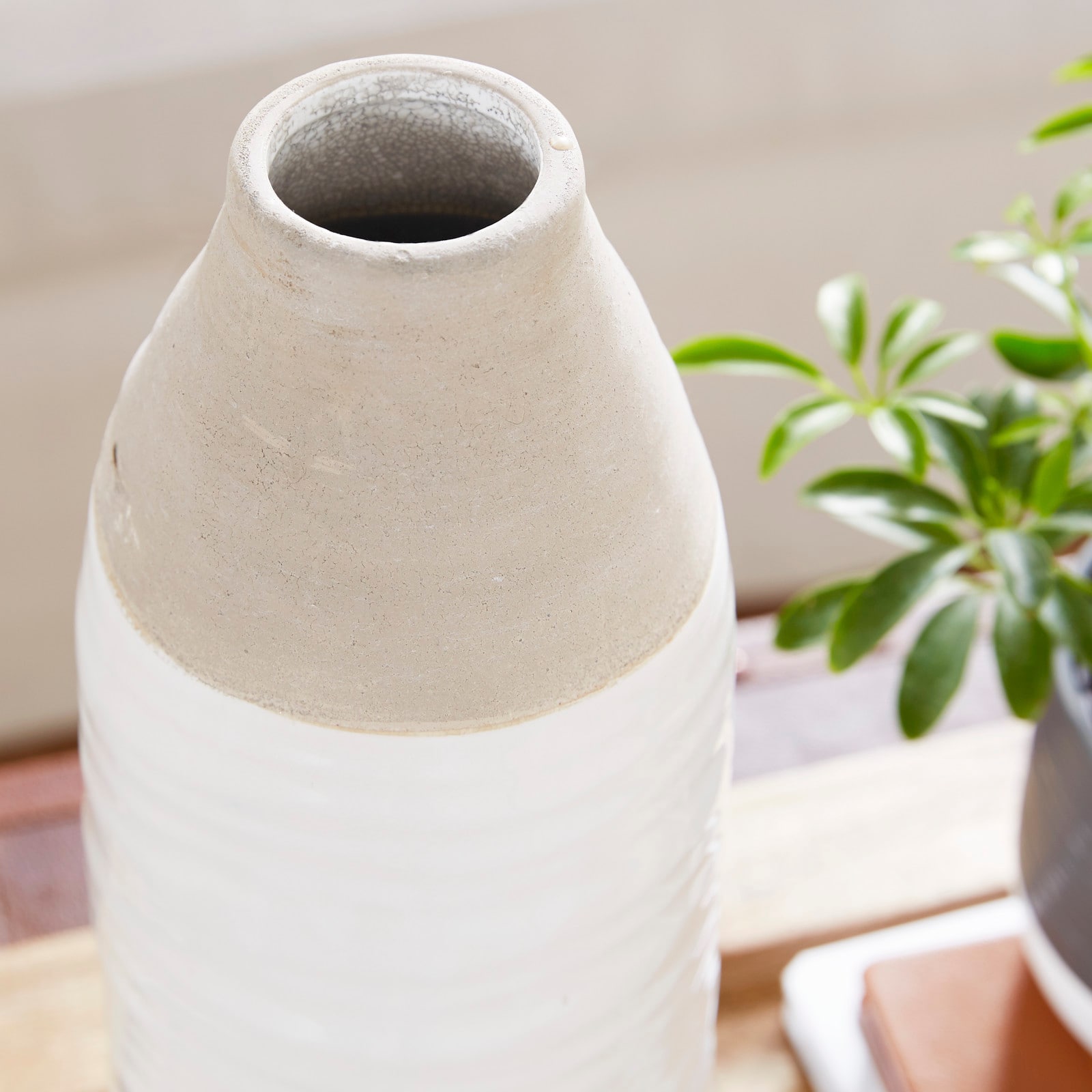 Gray Stoneware Coastal Style Vase