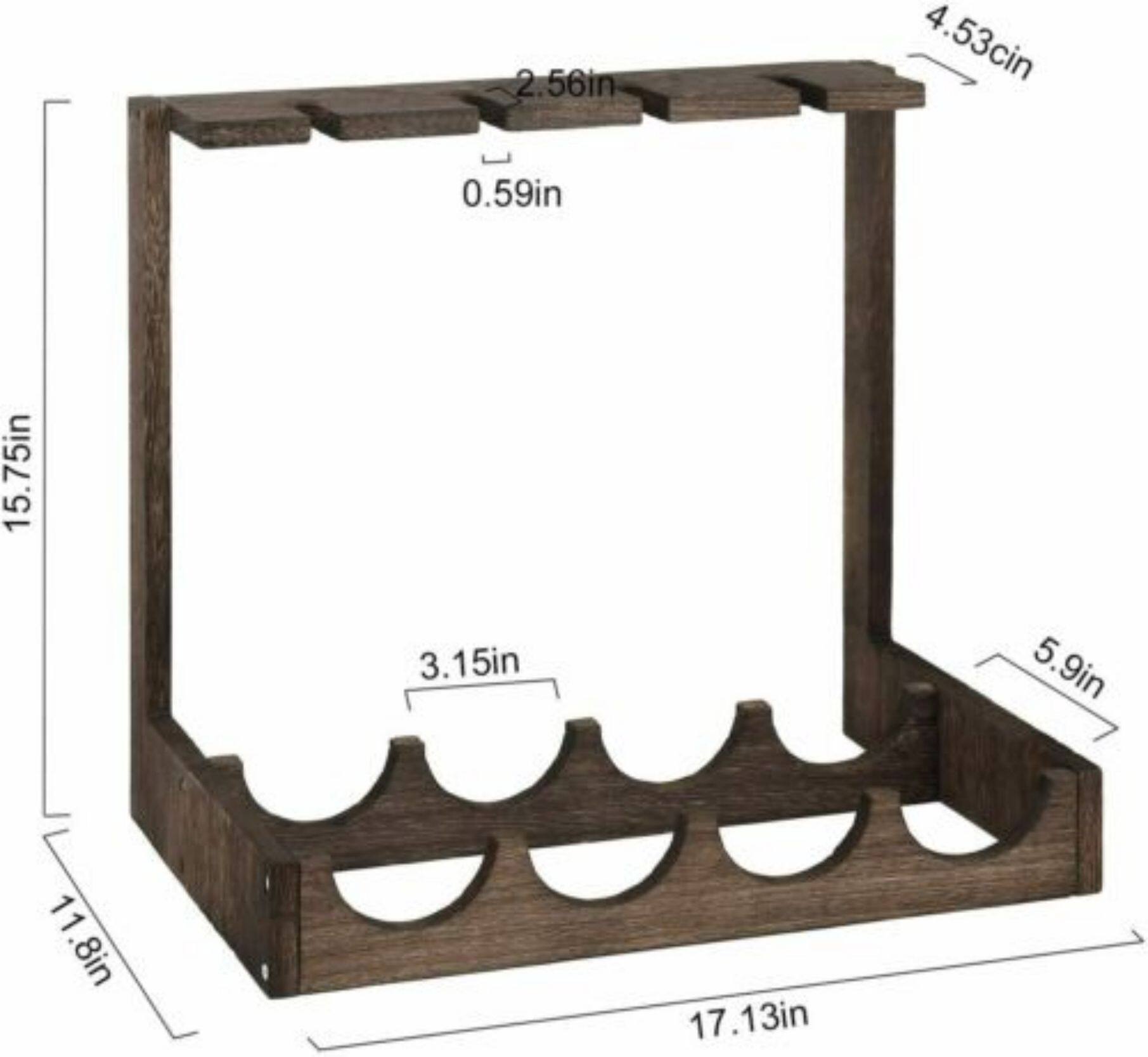 NEX™ Wood Wine Bottle Holder with Glass Rack