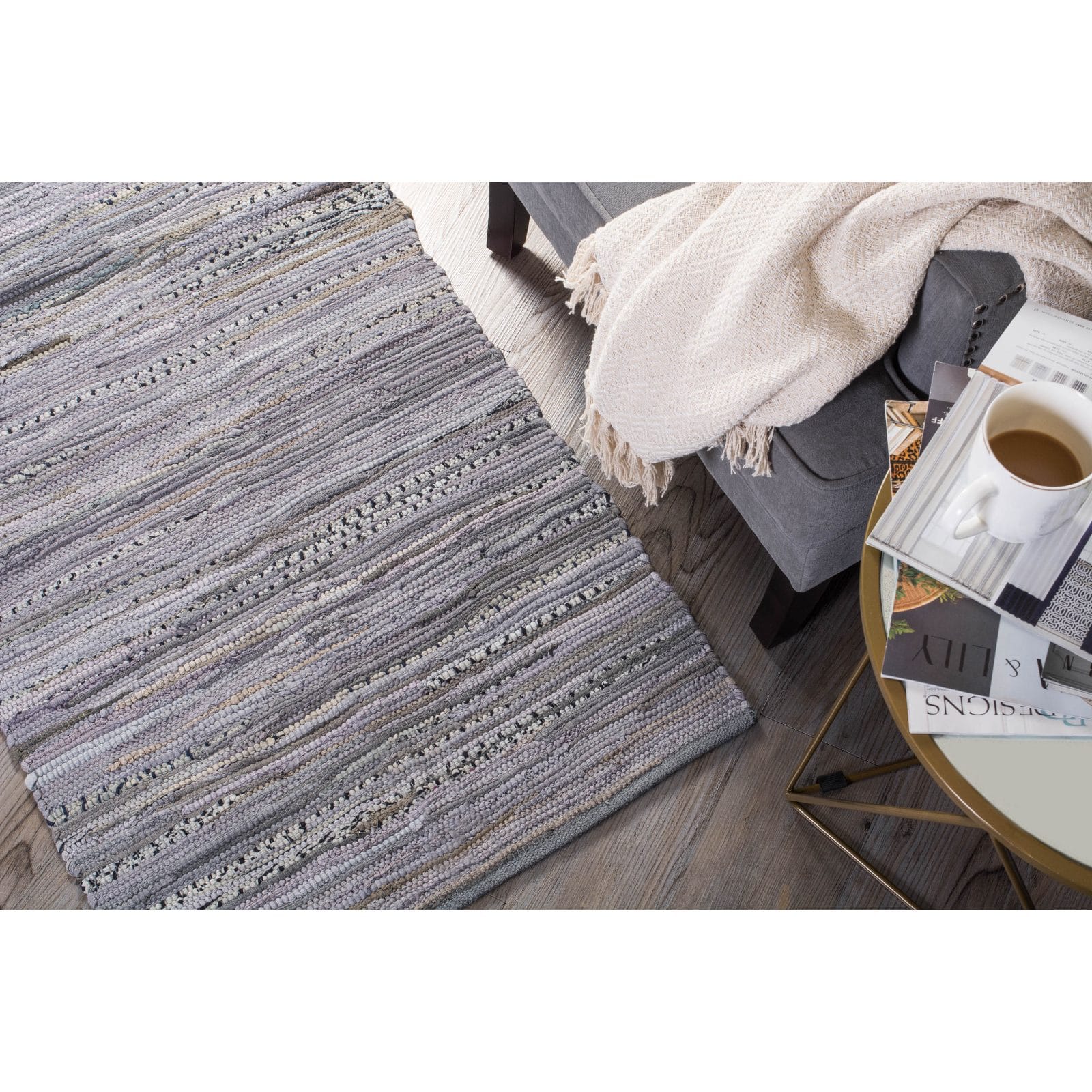 DII® Multi Gray Rag Rug, 20" x 31.5"