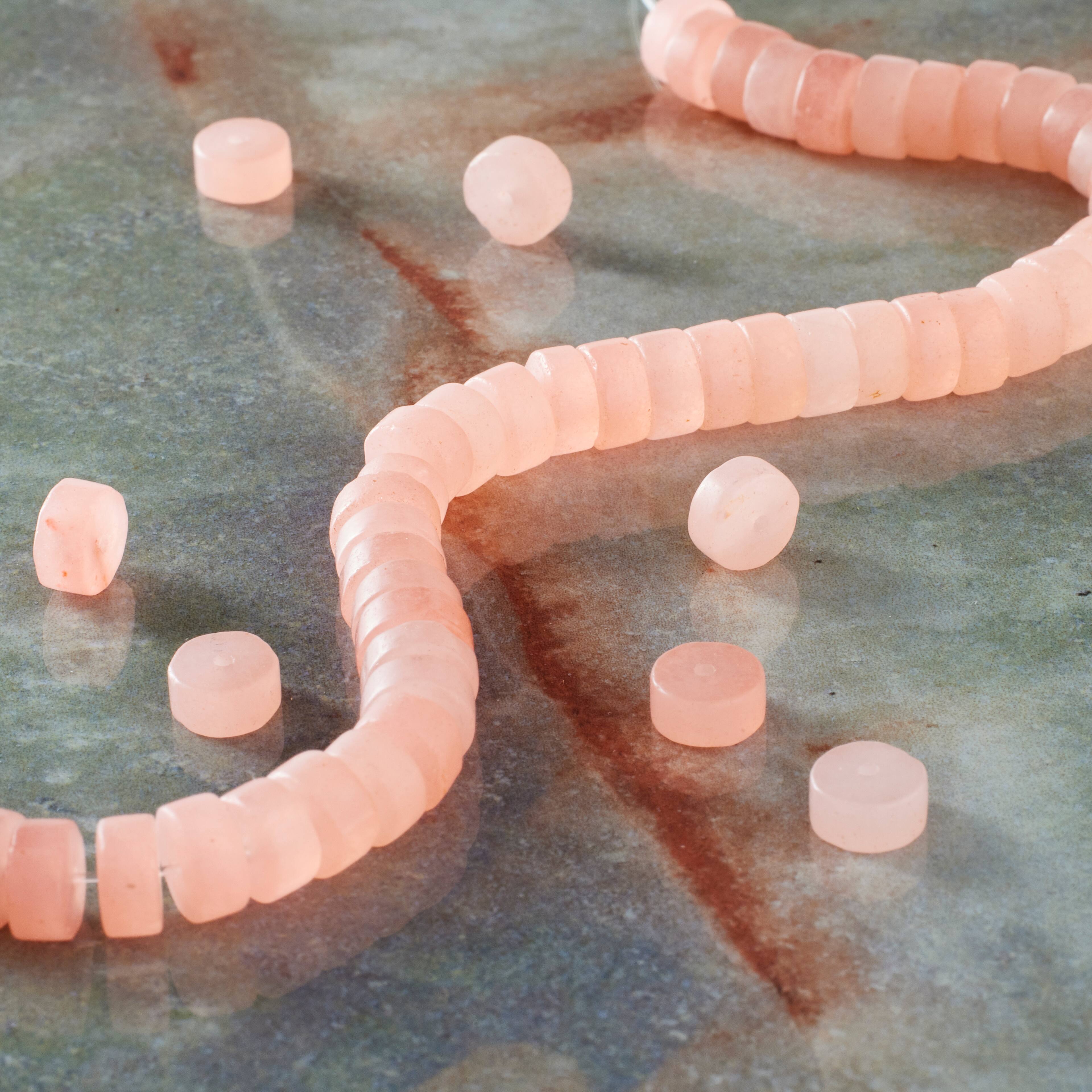 Pink Quartz Matte Heishi Beads by Bead Landing™