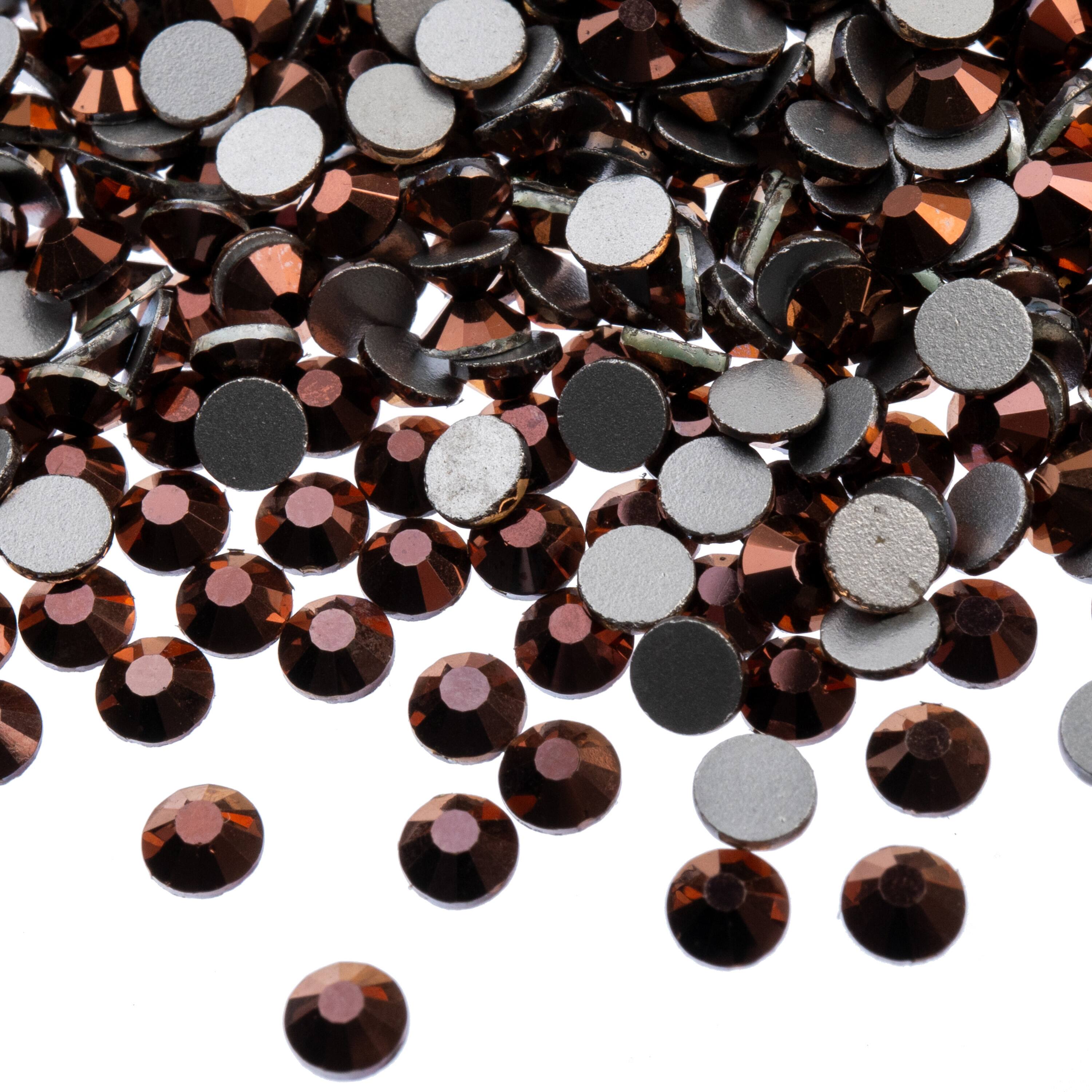 John Bead Crystal Lane SS16 Metallic Glass Round Flatback Rhinestones, 288ct.