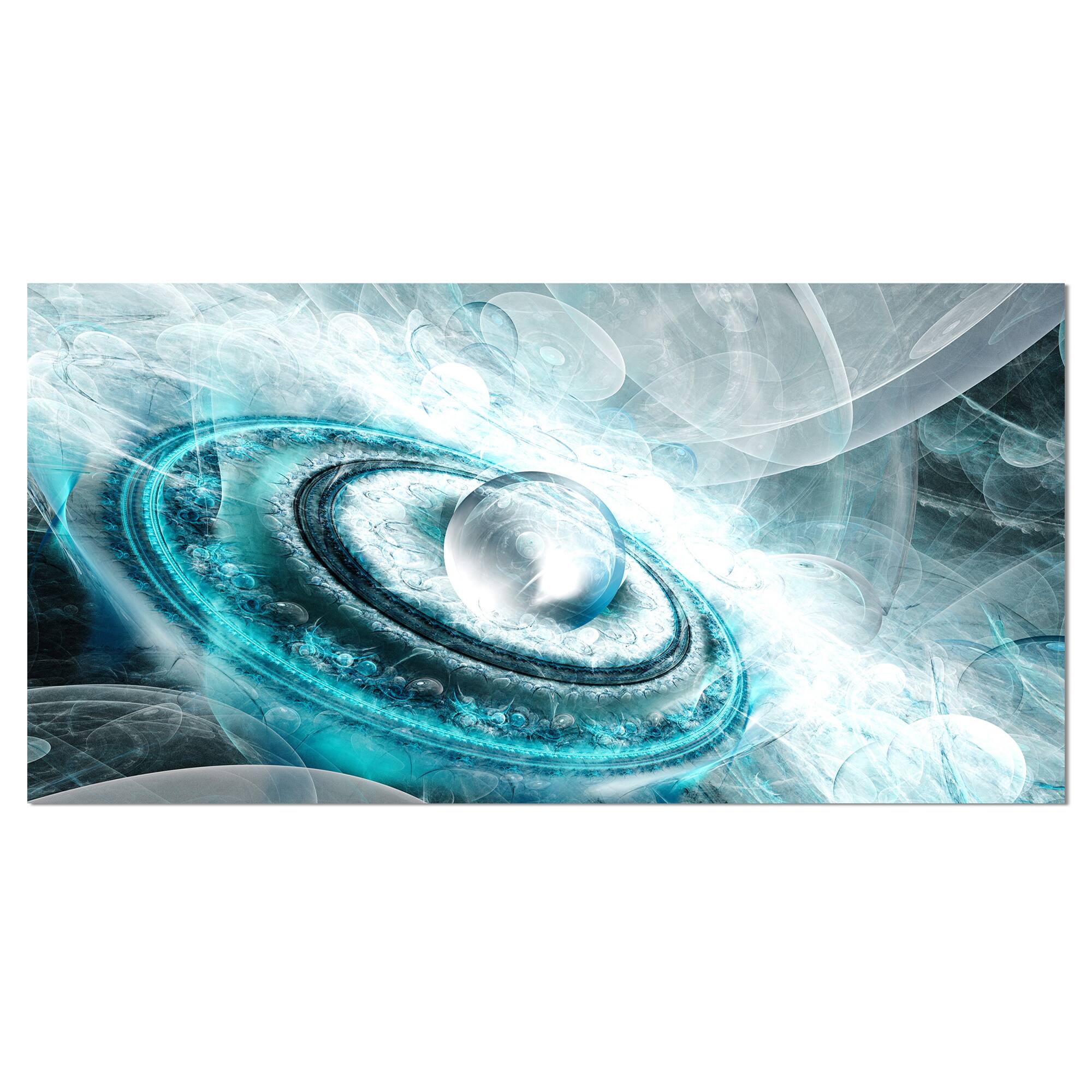 Designart - Blue Fractal Flying Saucer