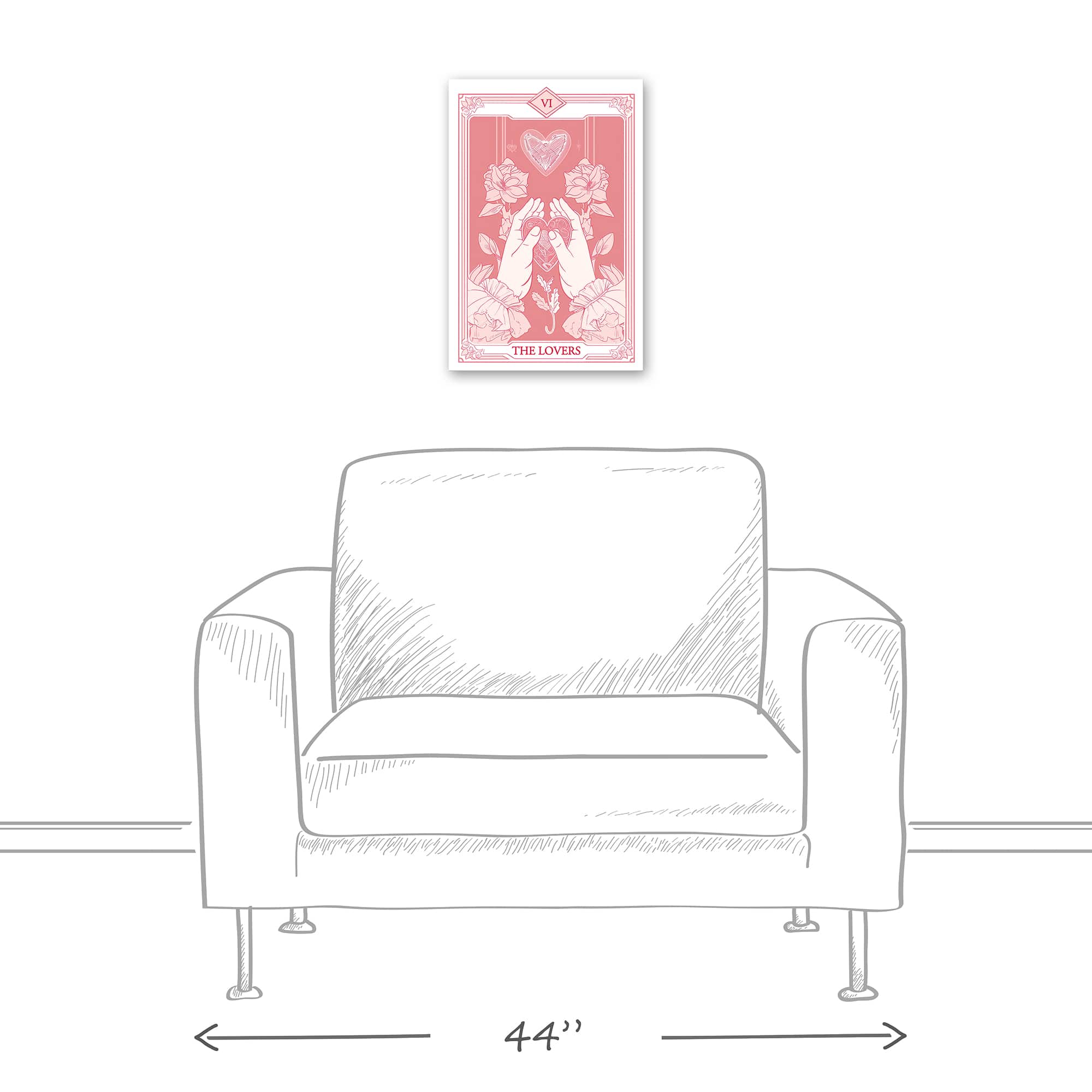 18" The Lovers Tarot Canvas Wall Art