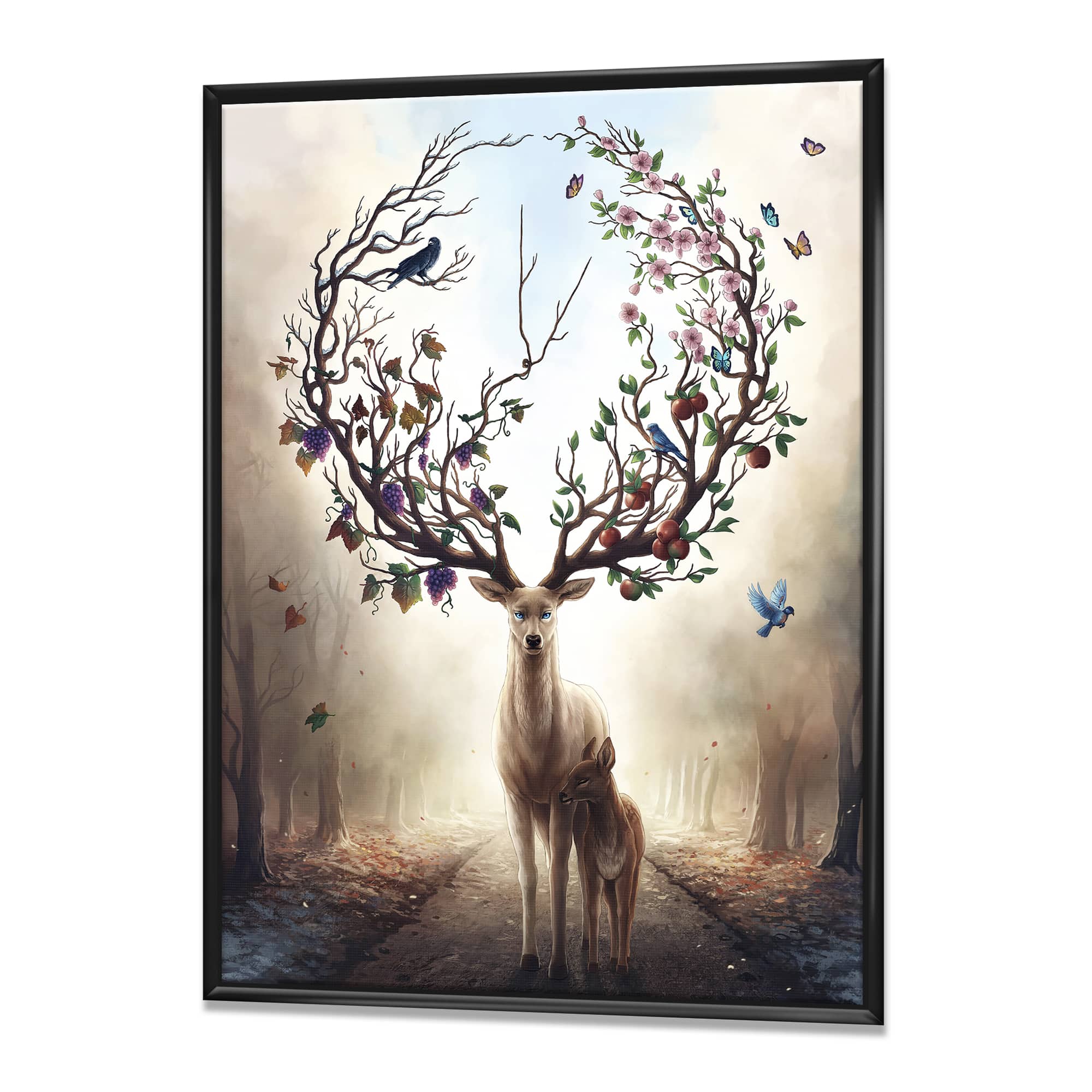 Designart - Deer With Blossoming Antlers