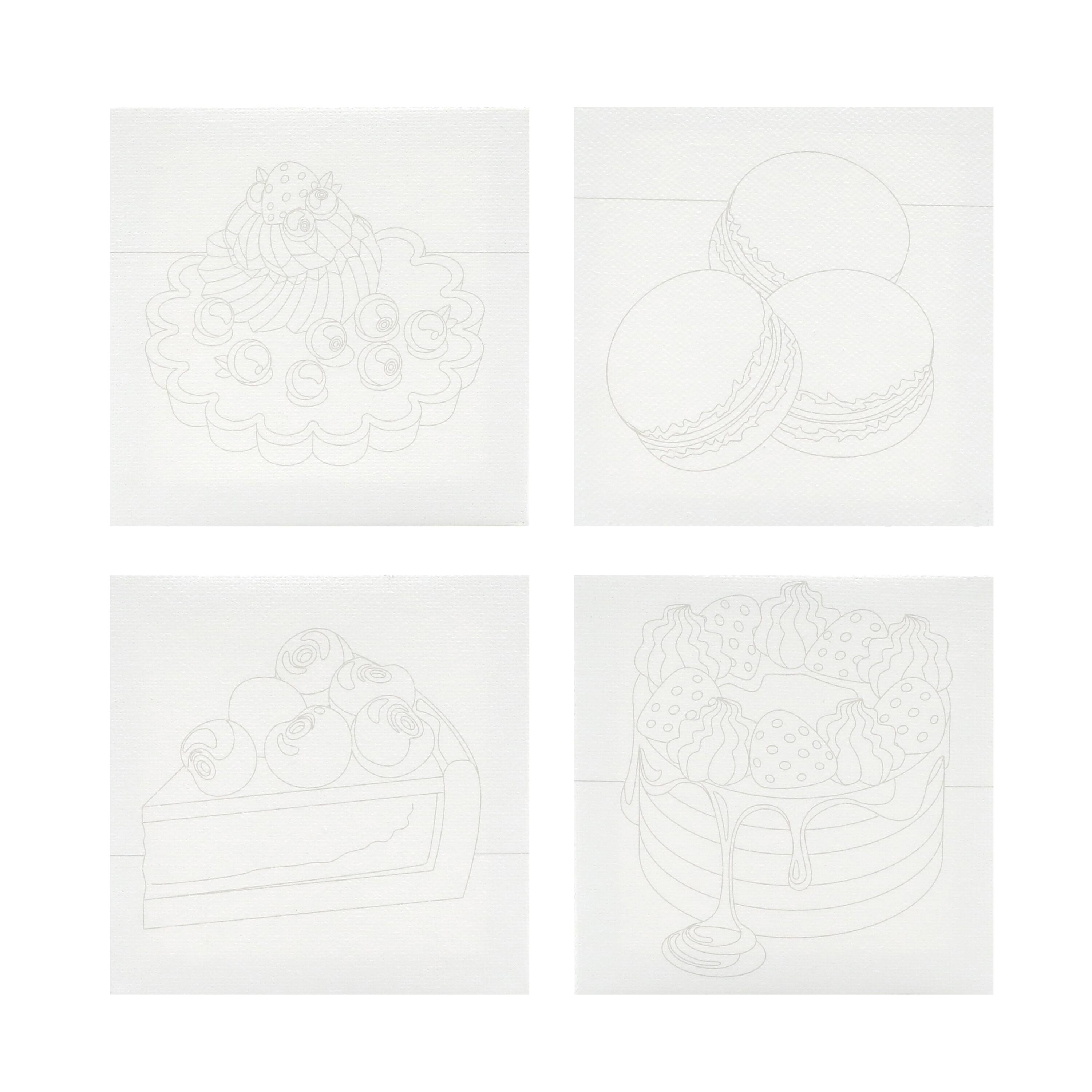 4" x 4" Sweets Canvas Painting Kit by Craft Smart®
