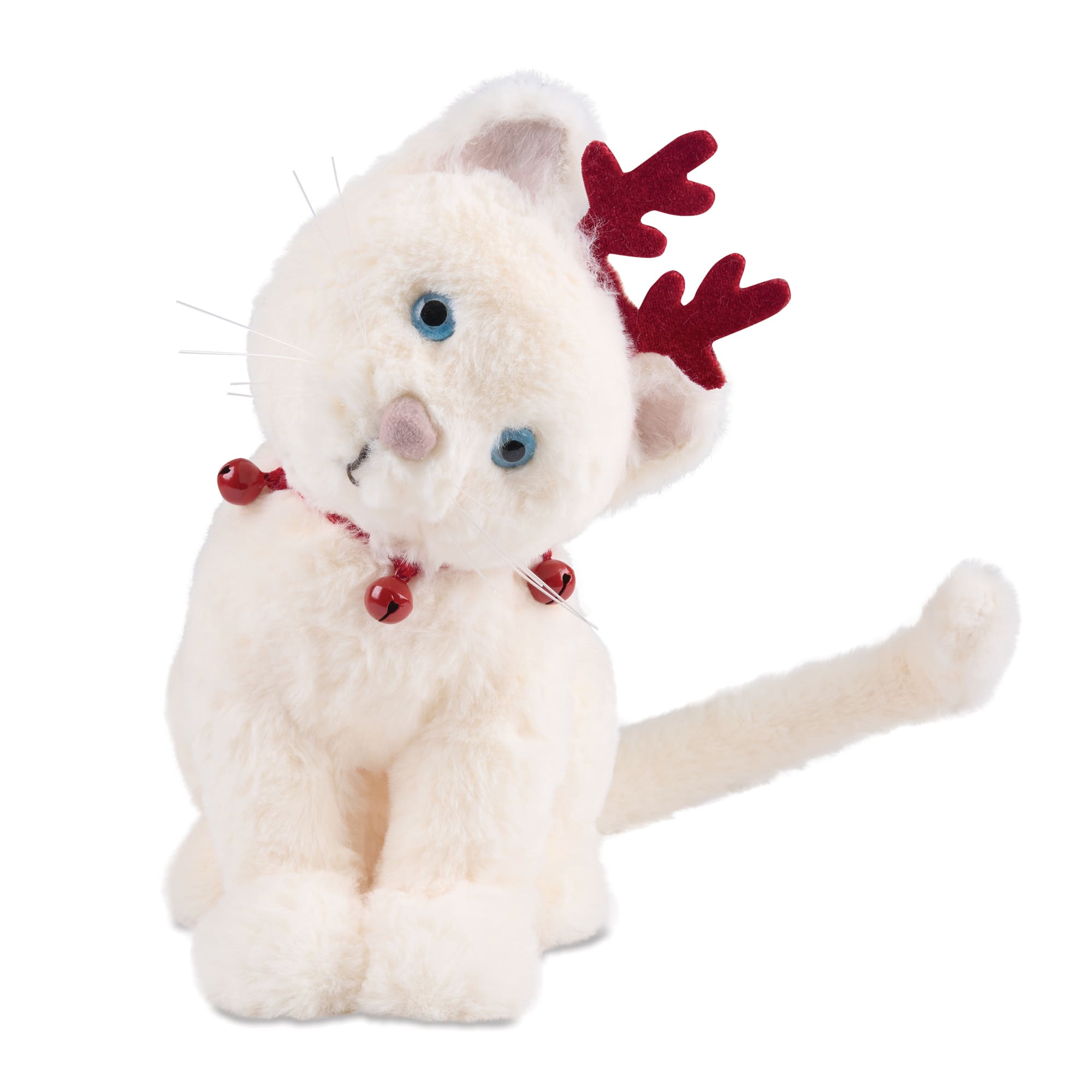 Melrose 9.75" Christmas Cat with Antlers Plush Figurine
