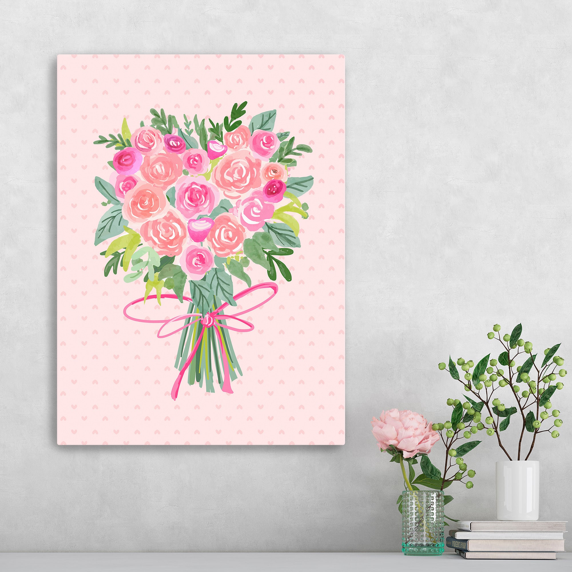 Heart Roses Canvas Giclée Art