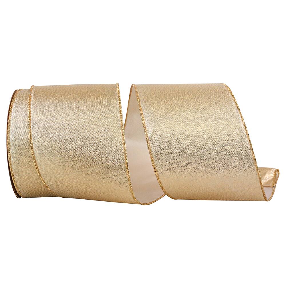 JAM Paper 25yd. Gold Lame Commercial Heavy Wired Ribbon