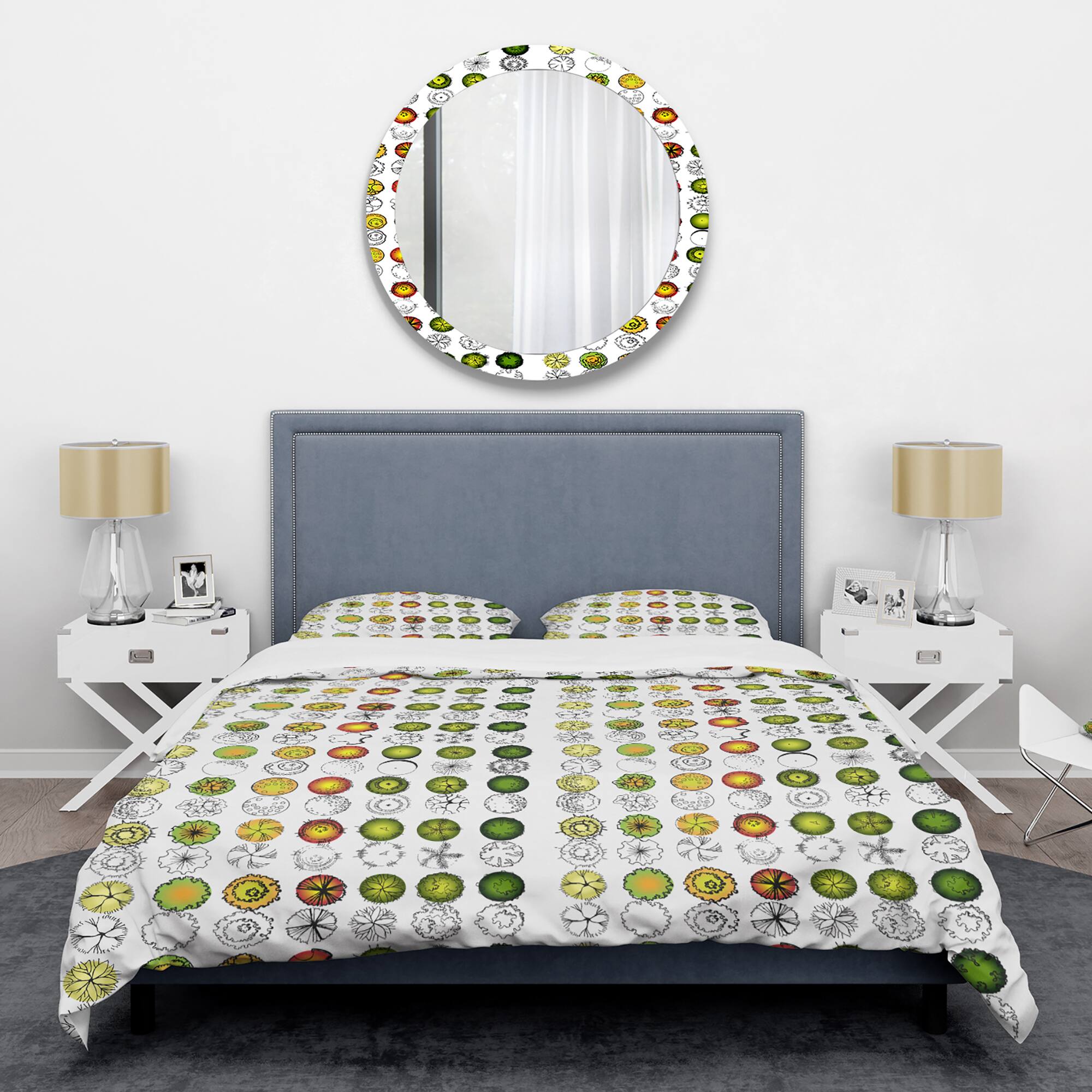 Designart 'Retro Tree Top Design' Mid-Century Duvet Cover Set