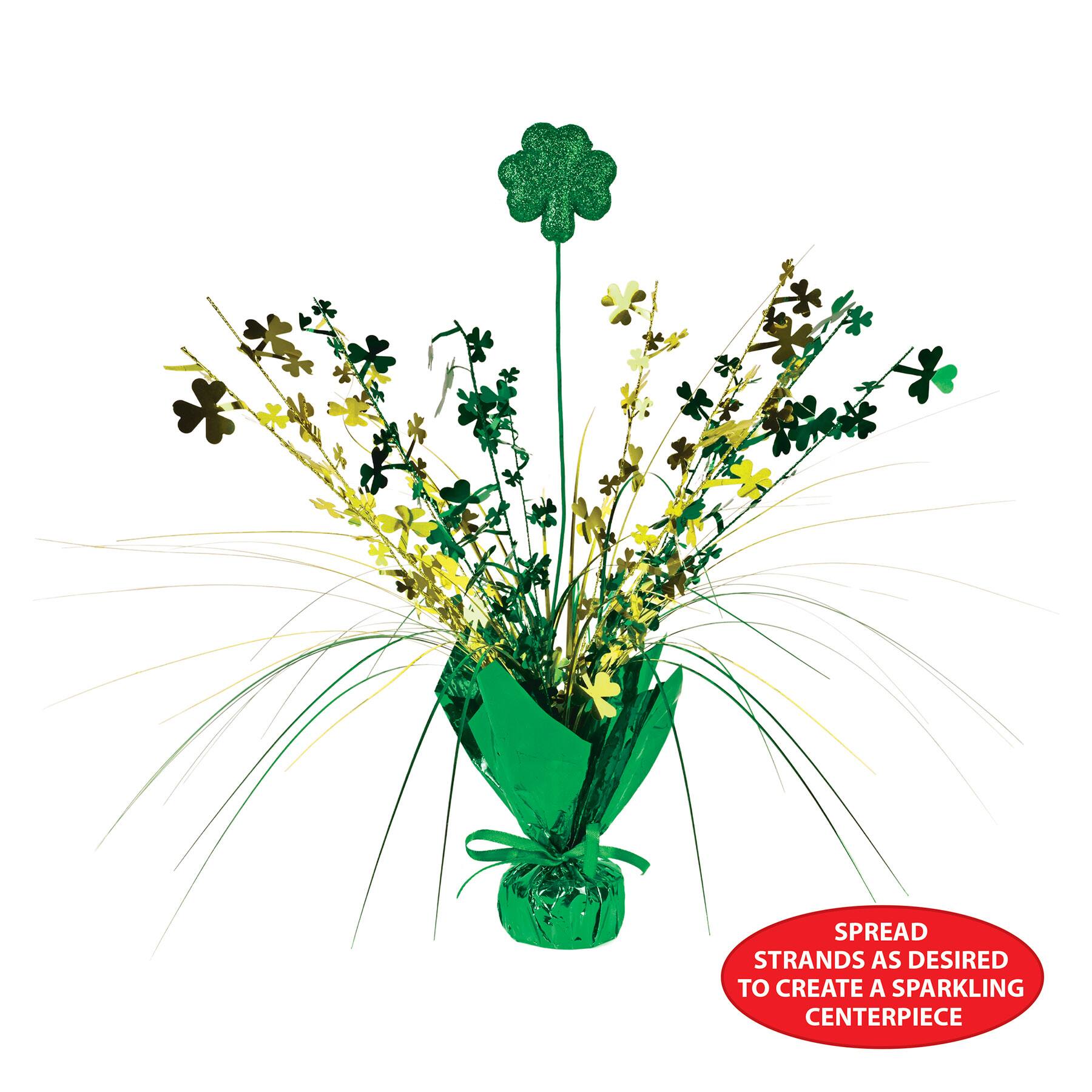 Beistle 15" Shamrock Gleam 'N Spray Centerpieces, 2ct.