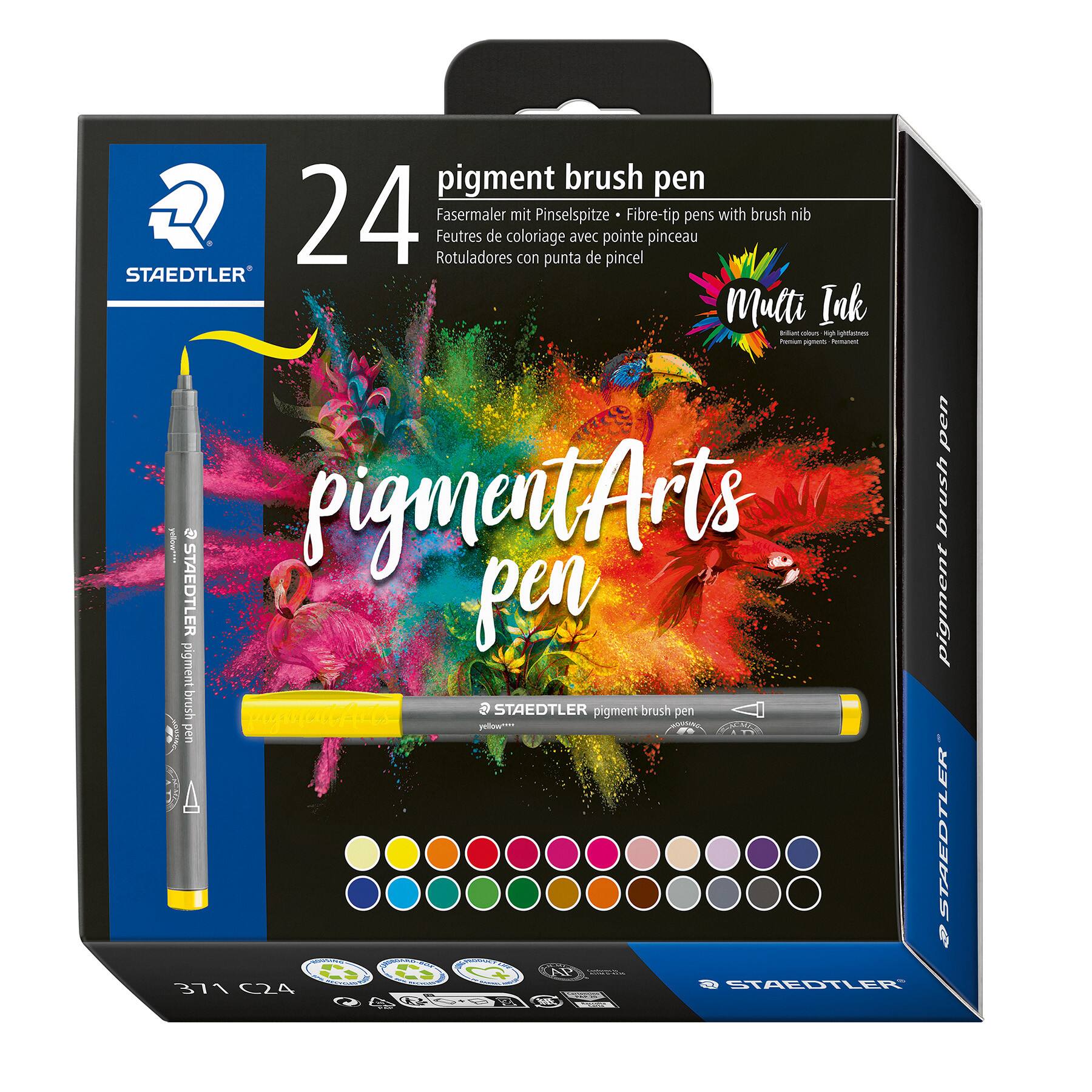 STAEDTLER® 24 Color Pigment Arts Brush Pen Set
