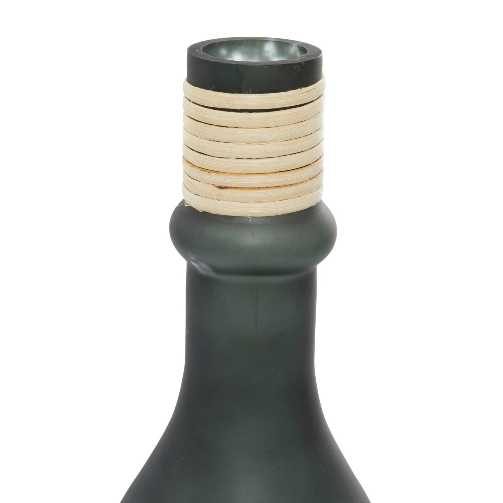 16" Green Contemporary Glass Vase