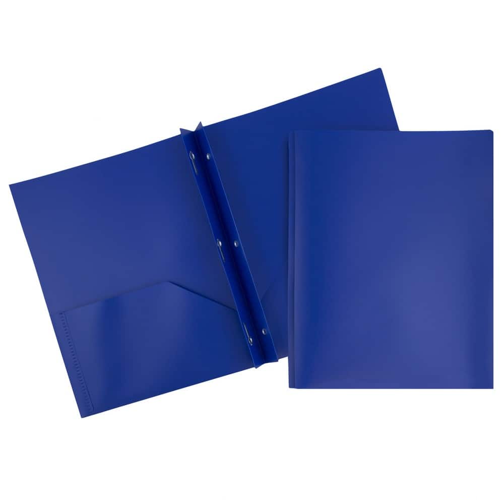 JAM Paper 9.5" x 11" Plastic 2 Pocket School POP Folders with Clasps, 6ct.