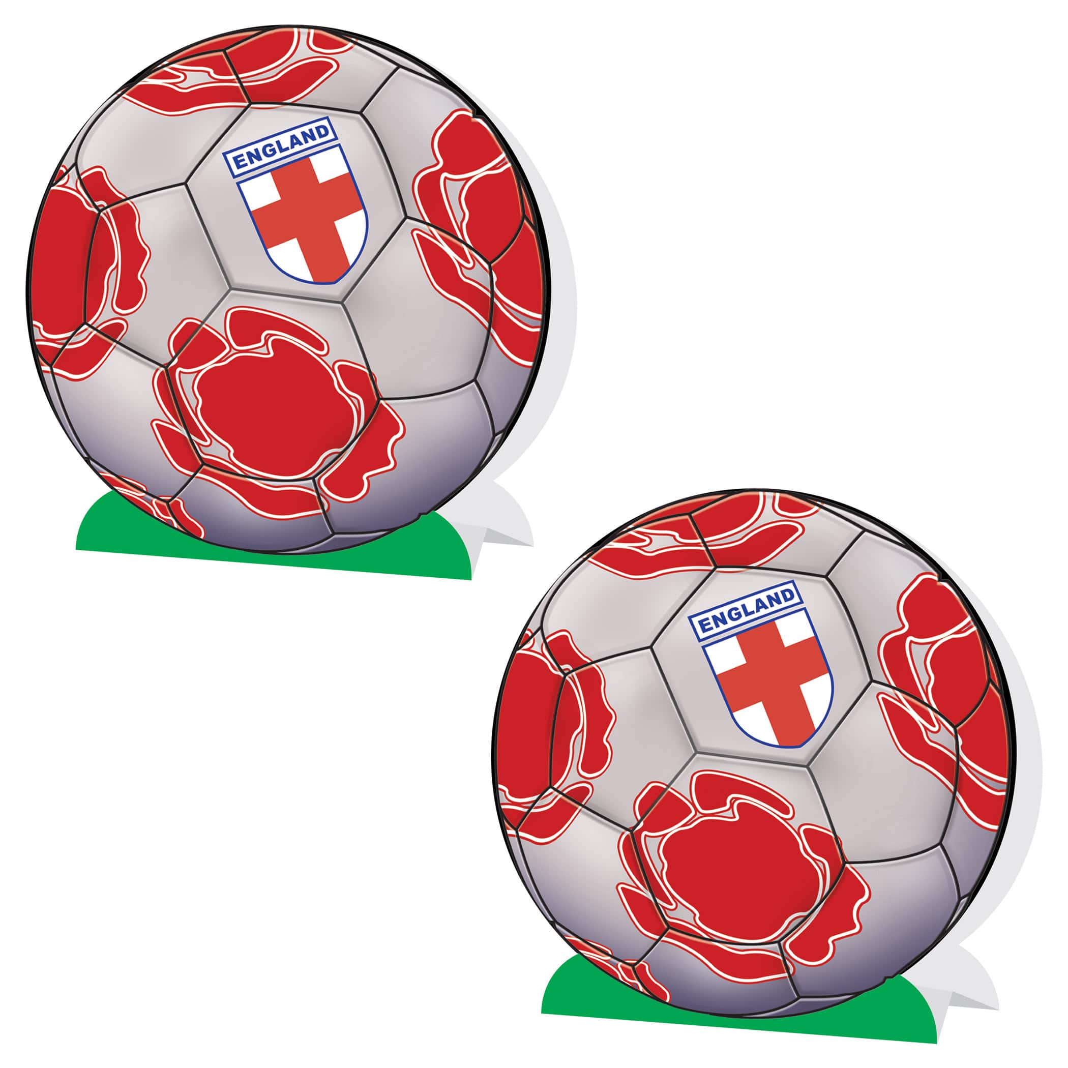 9.25" England 3D Soccer Ball Centerpieces, 2ct.