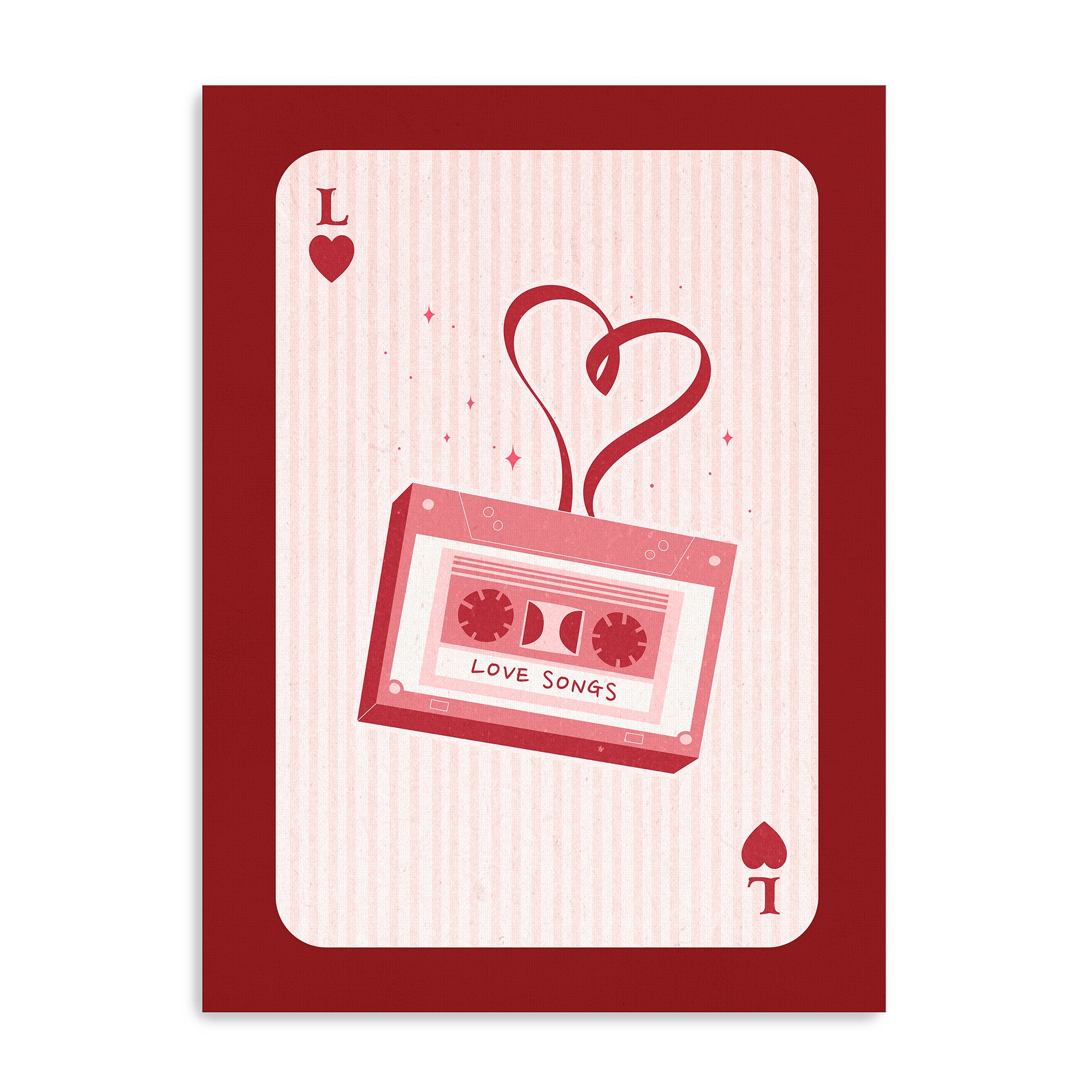 Retro Love Card - Cassette Canvas Giclée Art