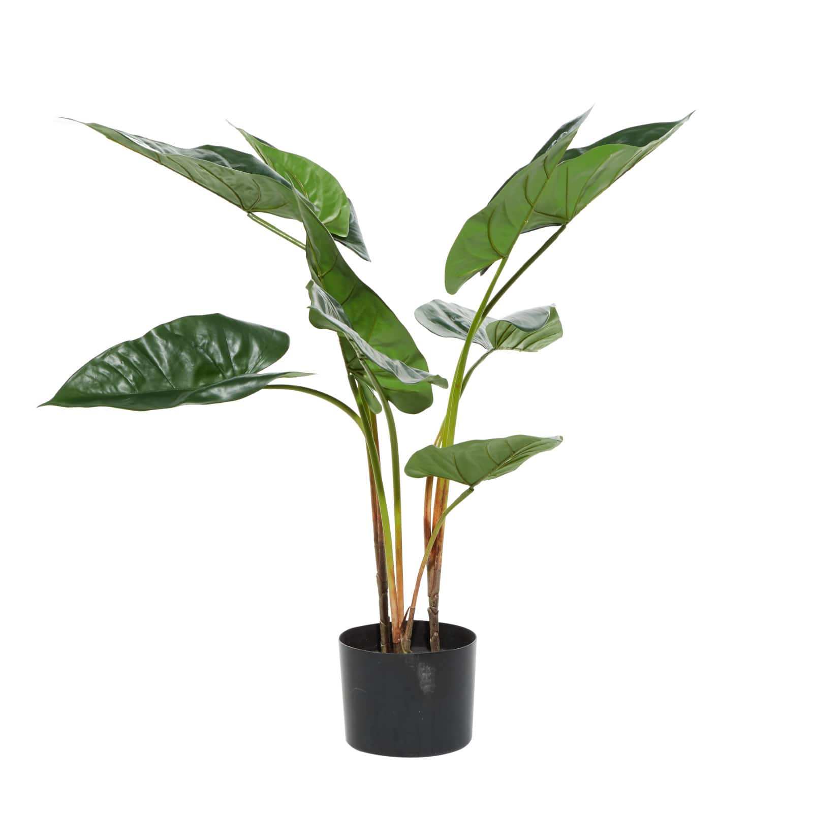 Tall Artificial Anthurium Leaf Plant w Metal Pot for Indoor Decor, 18"