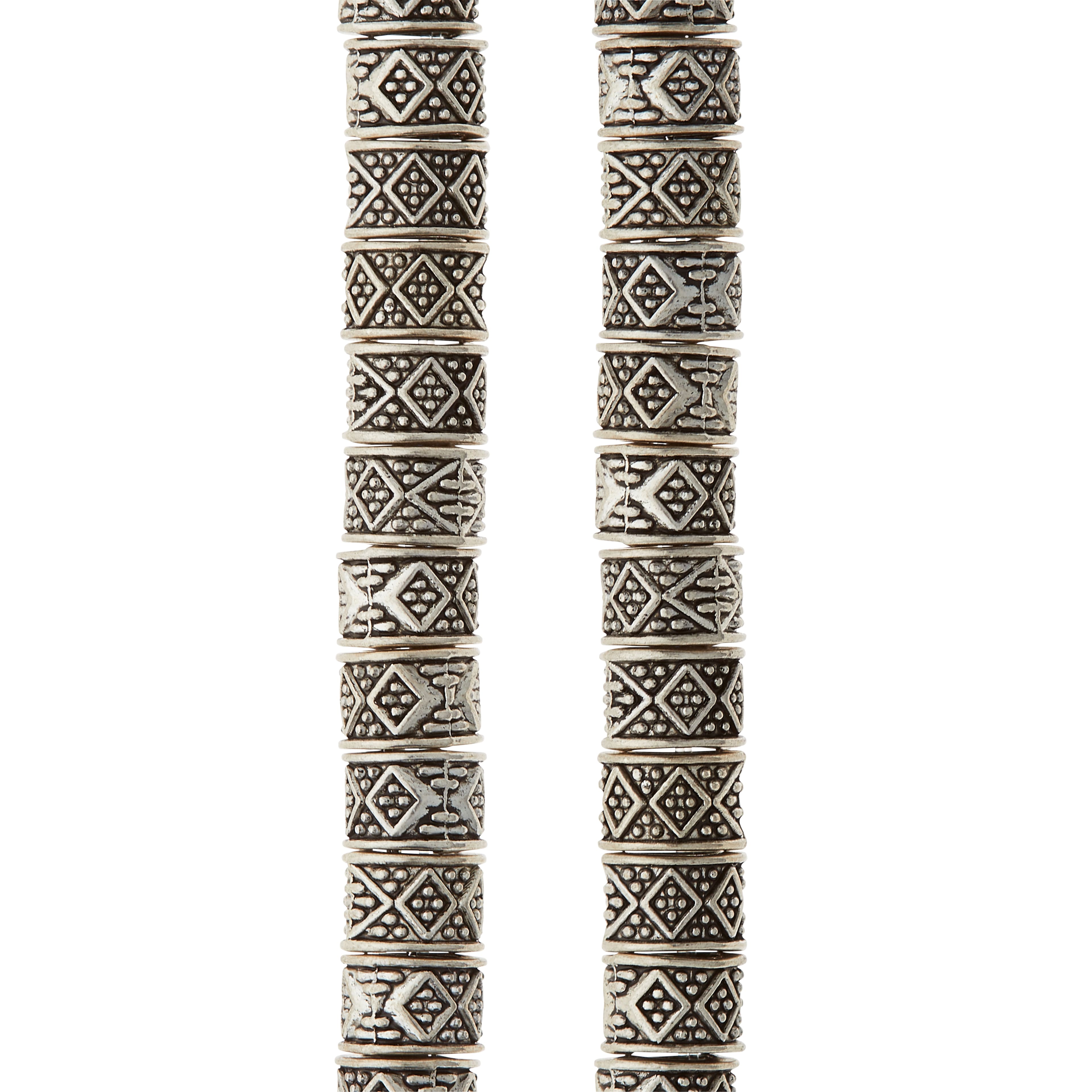 Silver Plated Carved Rondelle Beads, 8mm by Bead Landing™