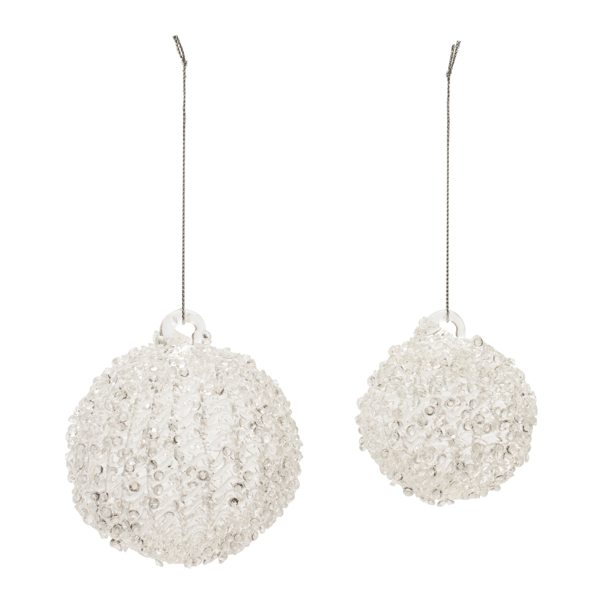 Melrose Clear Glass Ball Ornament Set