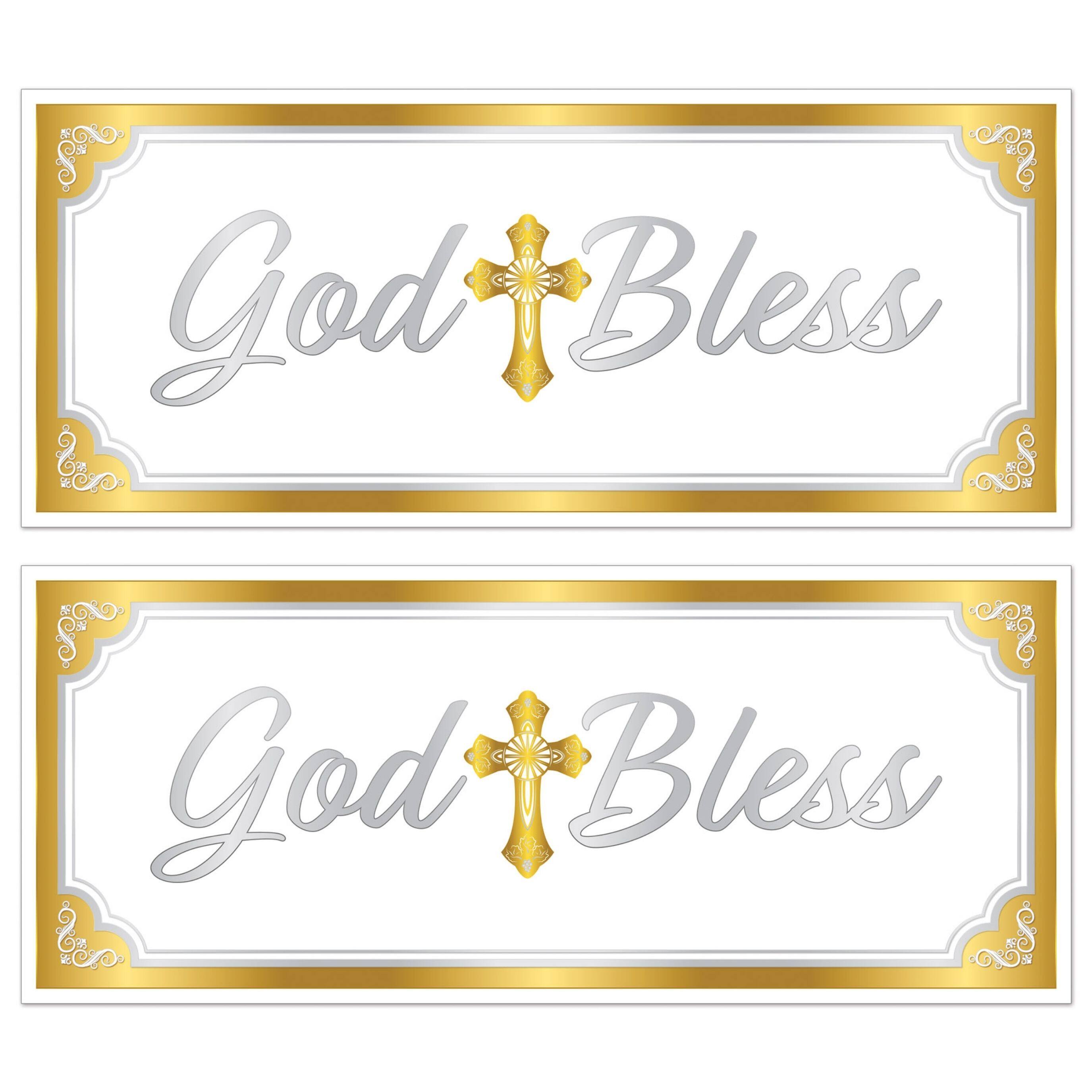 Beistle 30" x 6ft. God Bless Oversized Sign Banners, 2ct.