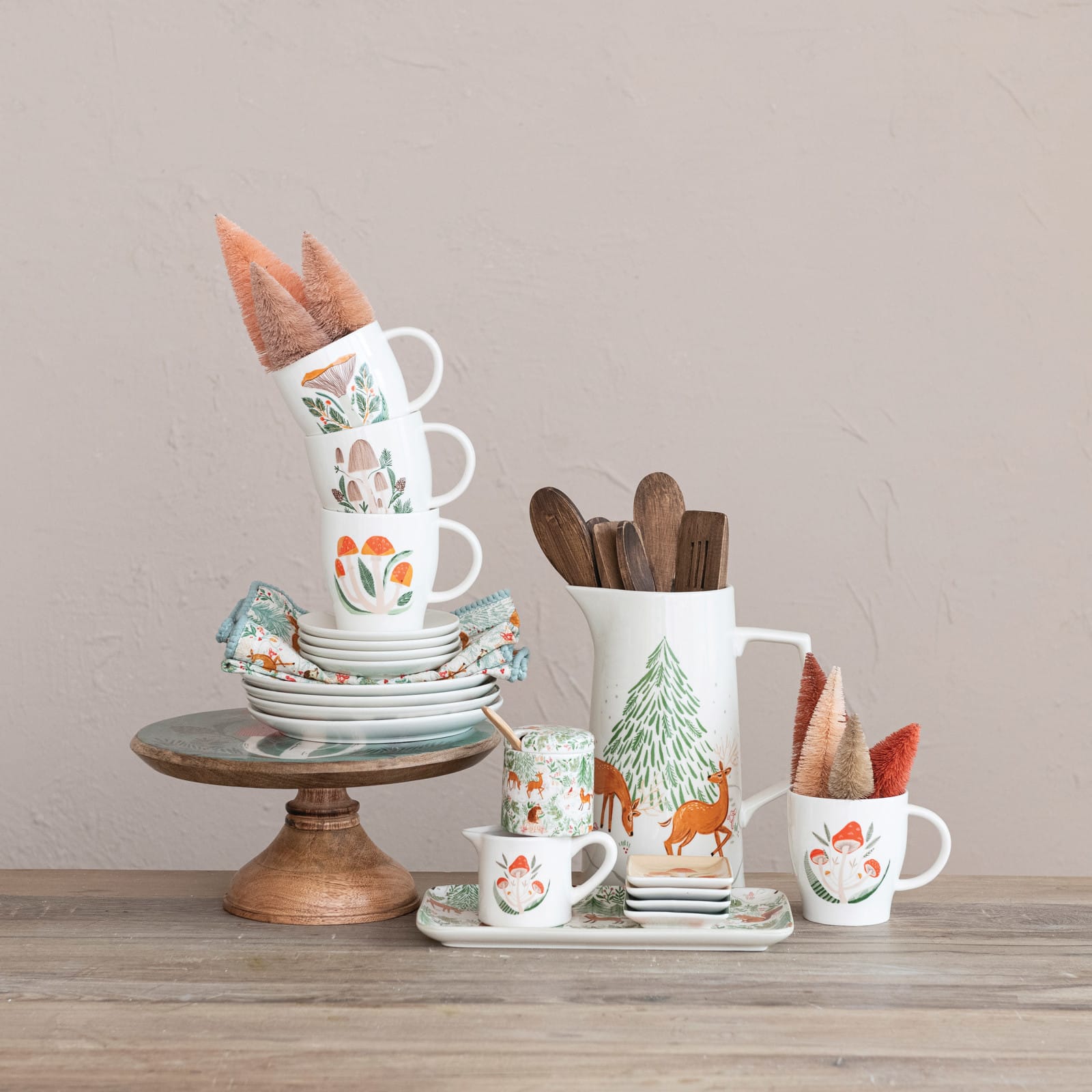 Hello Honey® 2qt. Deer & Tree Stoneware Pitcher