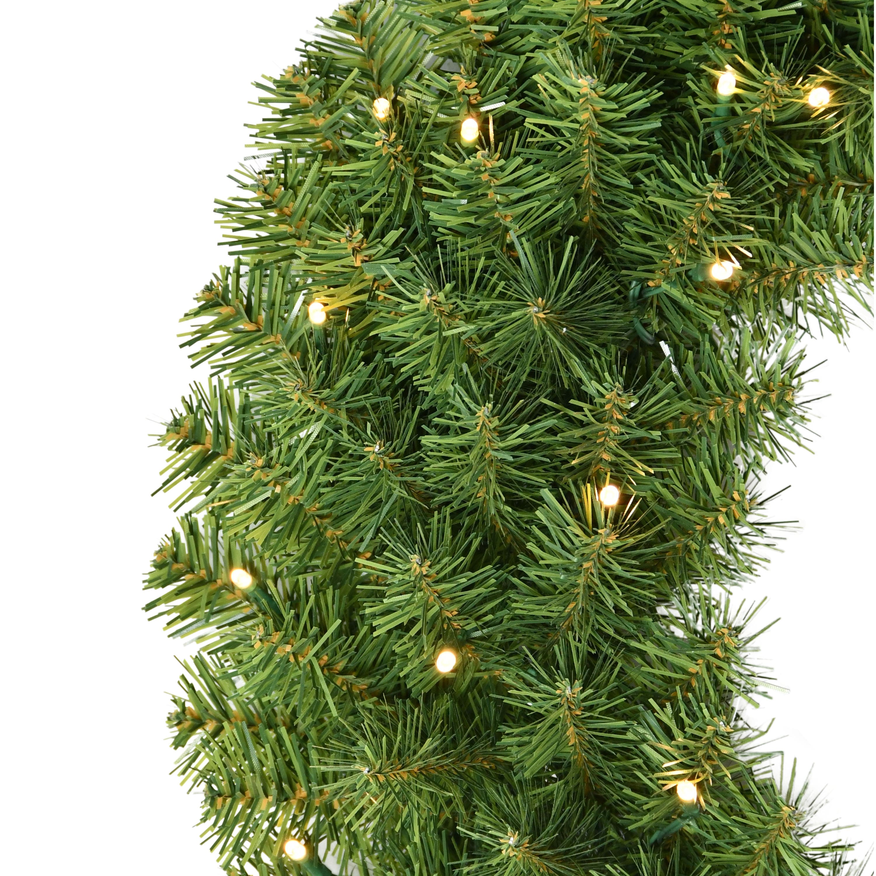 24" Pre-Lit Artificial Christmas Battery-Operated Wreath