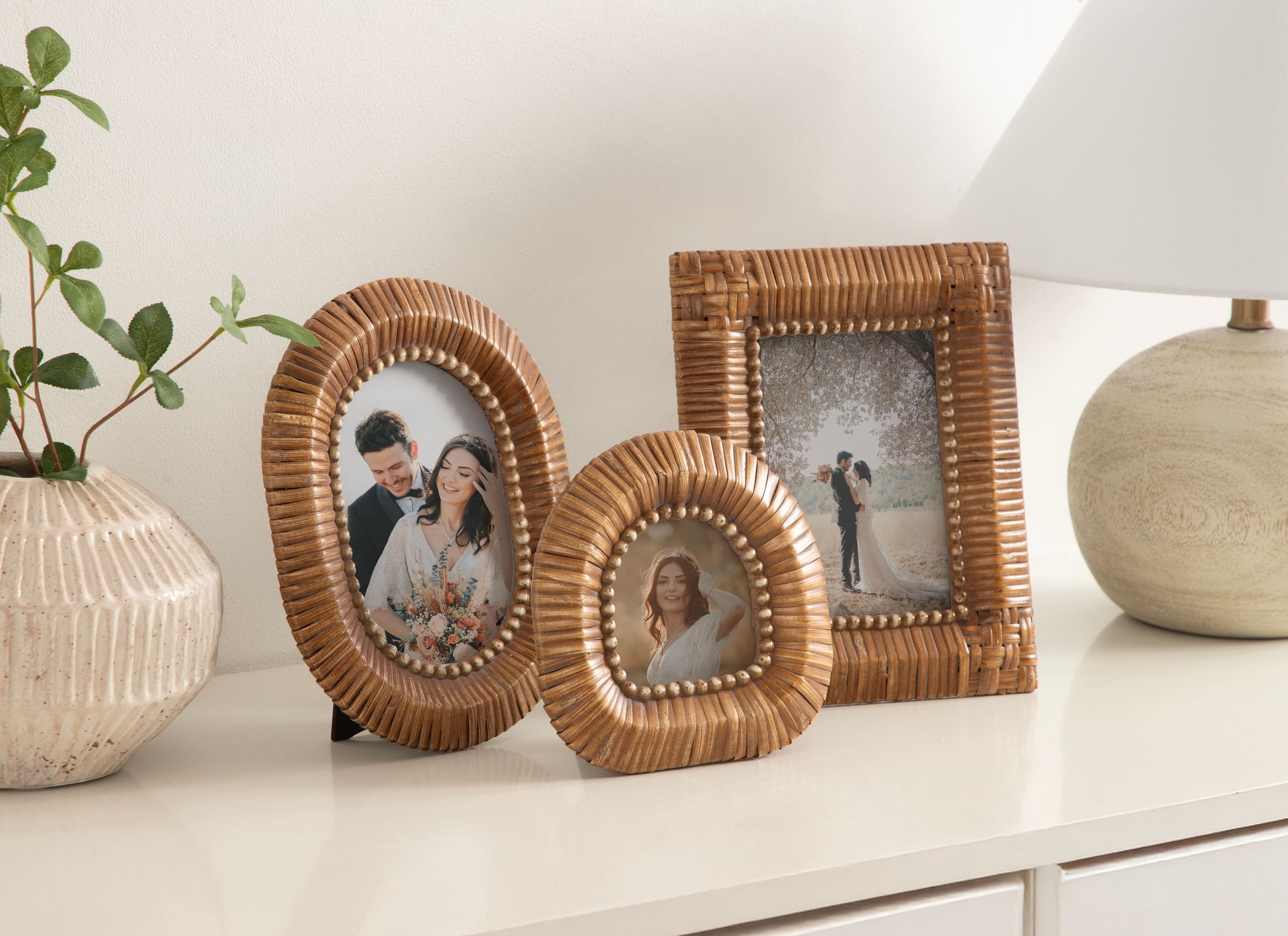 Kate and Laurel Rahfy Natural Tabletop Picture Frames Set