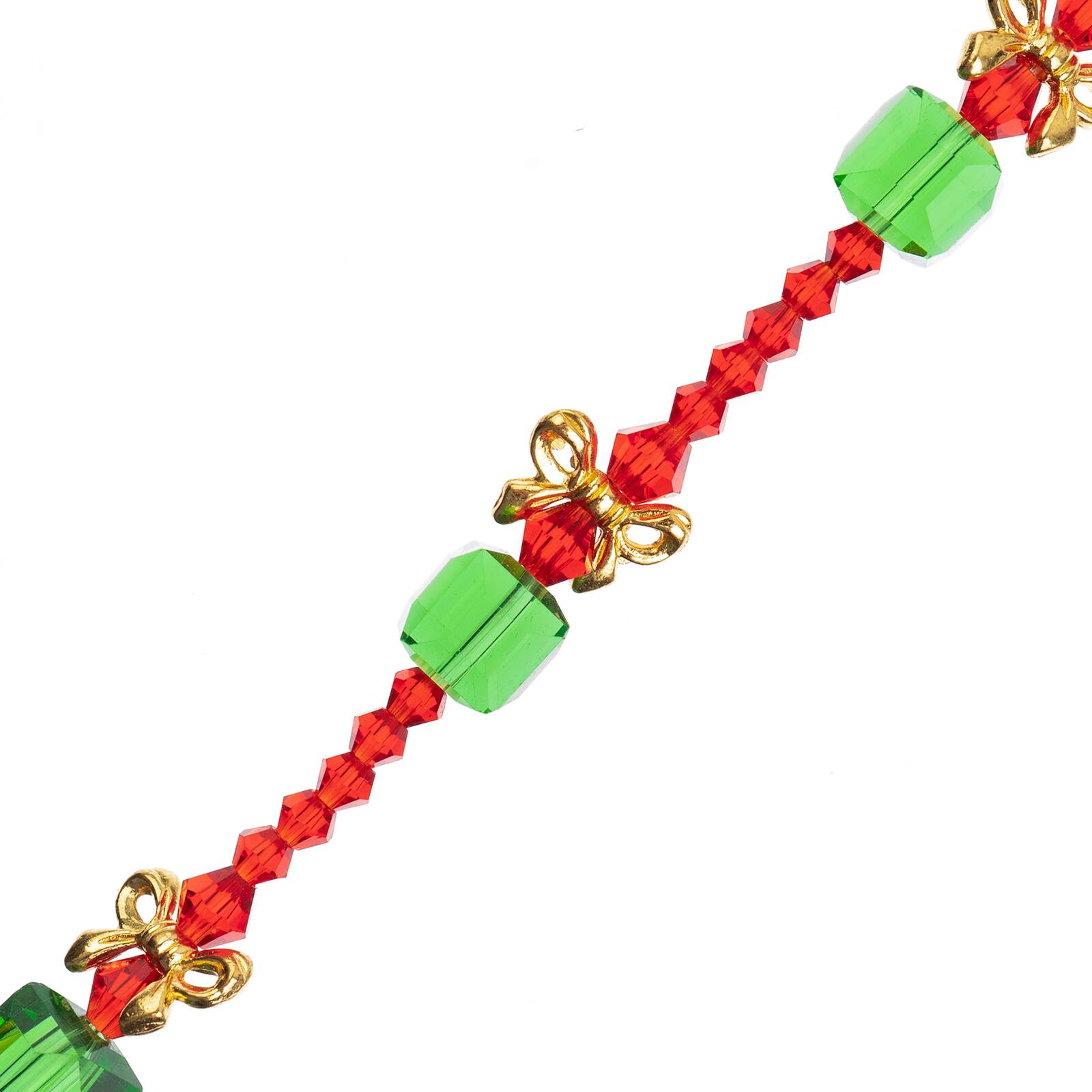 Crystal Lane DIY 7" Glass & Metal Present Stack Designer Holiday Christmas Bead Strand