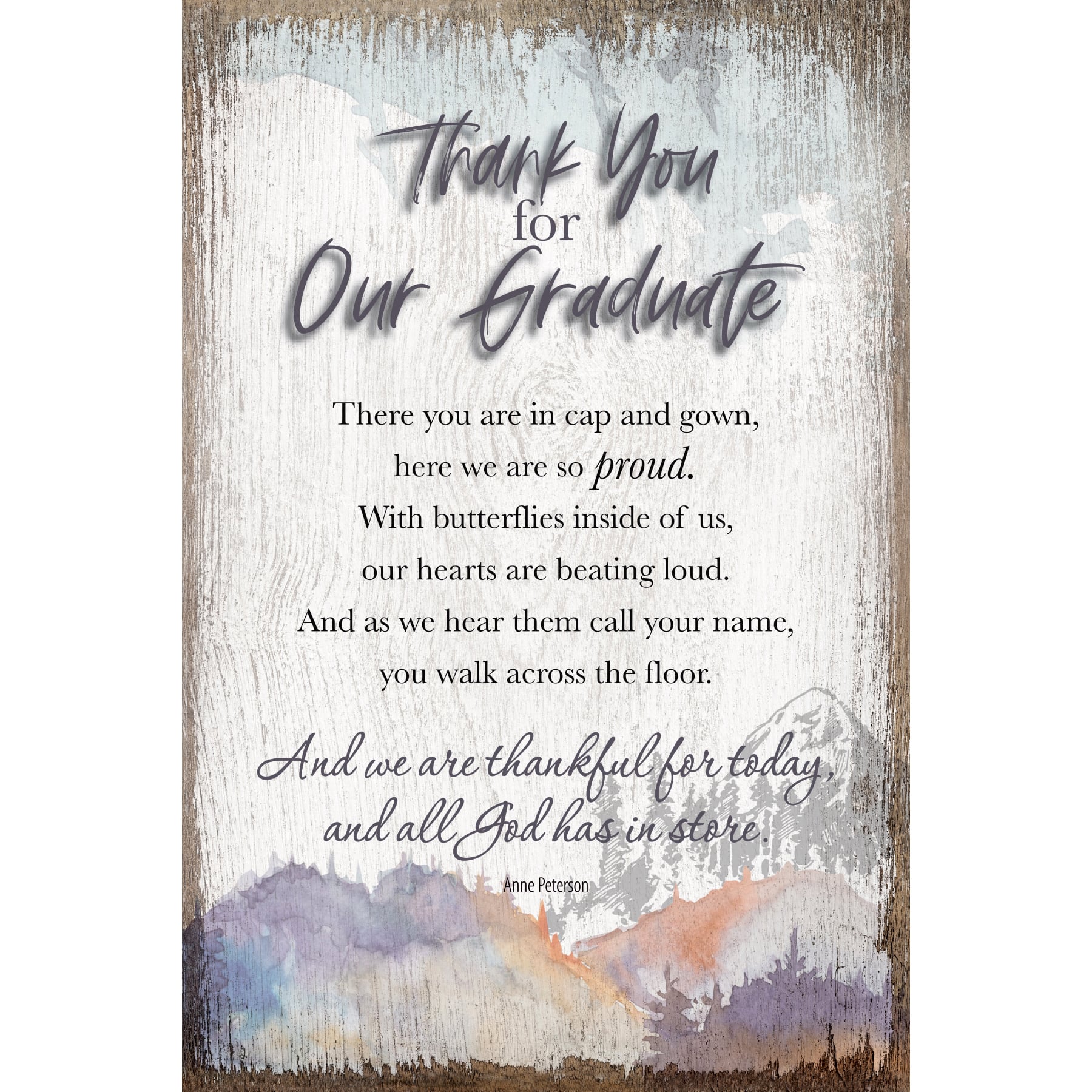 Thank You For Our Graduate Inspirational Wood Plaque