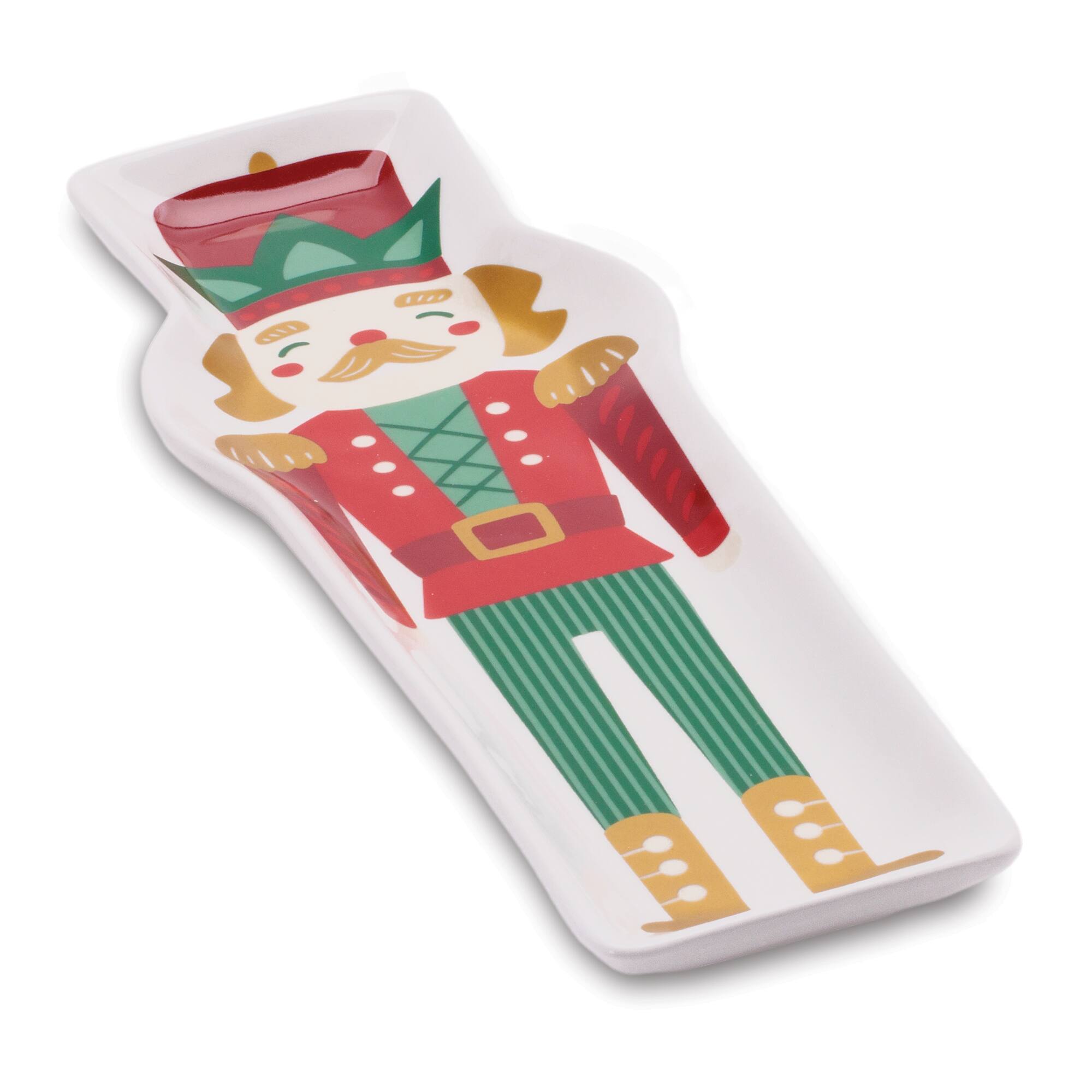 Melrose 12.25" x 4" Nutcracker Holiday Ceramic Trinket Dishes, 4ct.