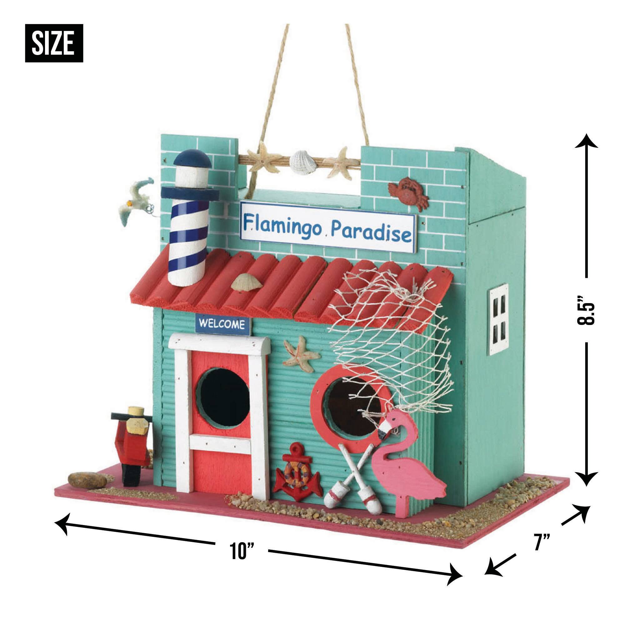 8.5'' Flamingo Paradise Birdhouse