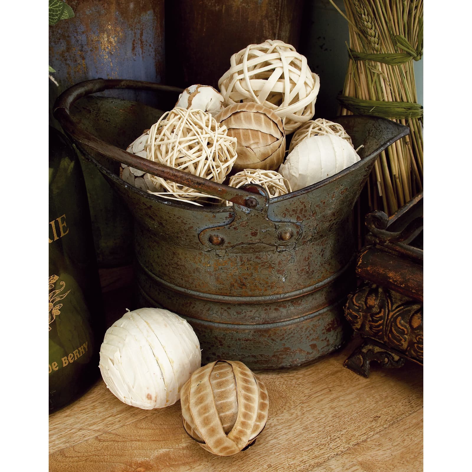 Silver Metal Rustic Planter Set