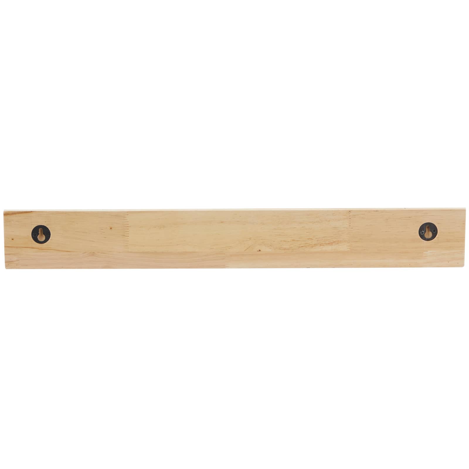Light Brown Wood 2 Shelves Wall Shelf with Lip Set of 2 18", 24"