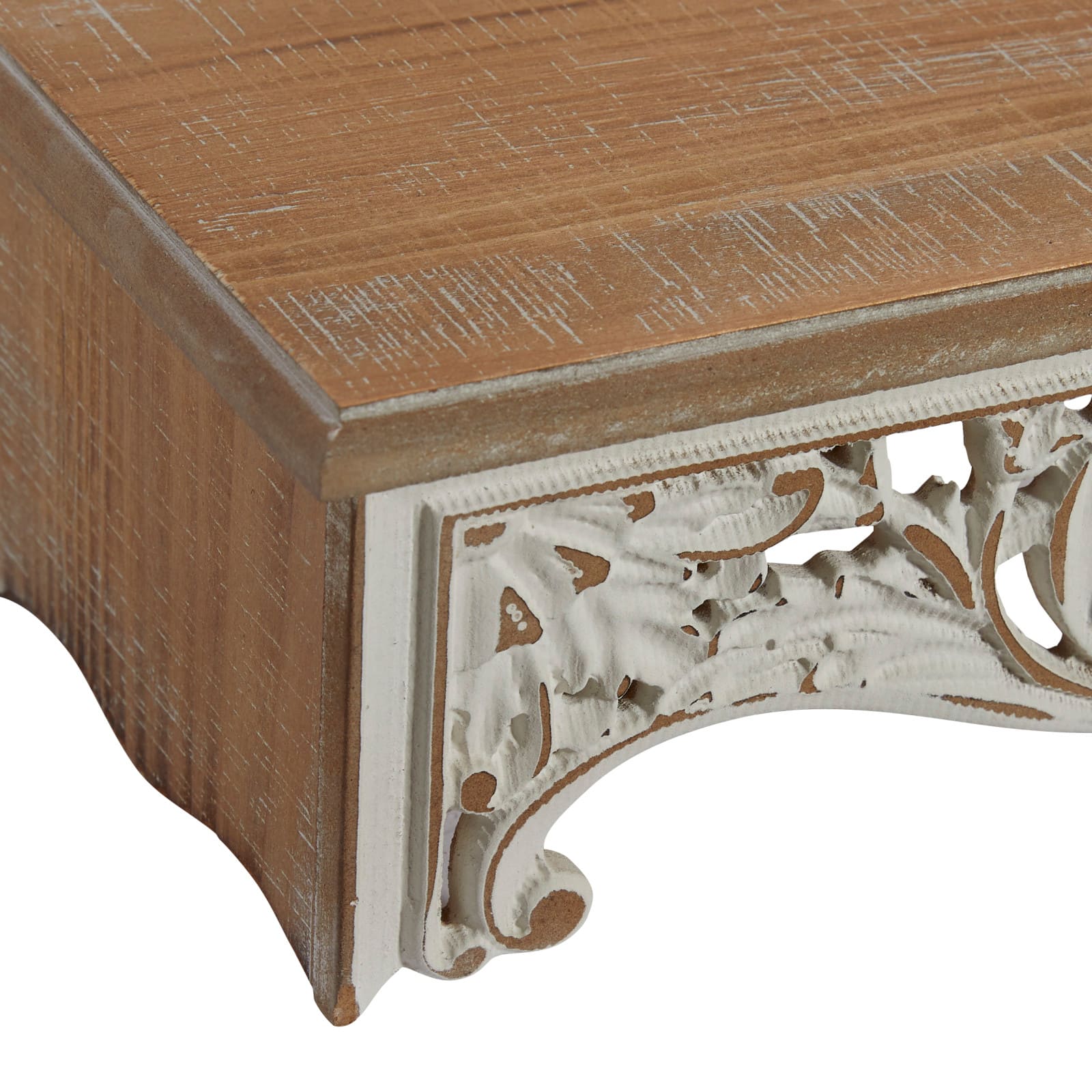 Set of 3 Brown Wood Vintage Wall Shelf, 19", 24", 28"