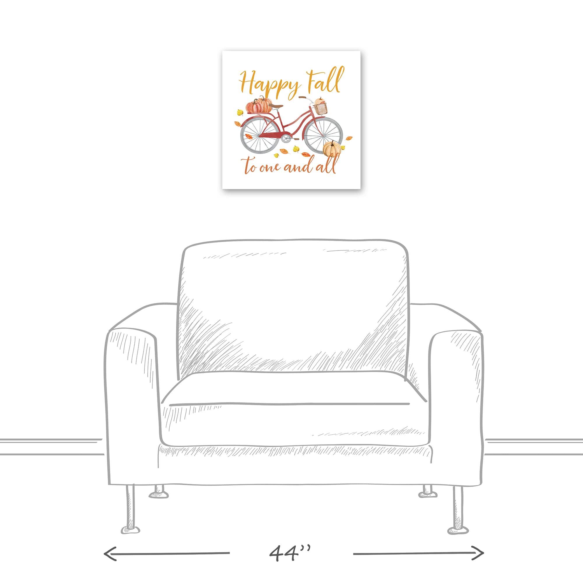 Happy Fall Bike Canvas Wall Art