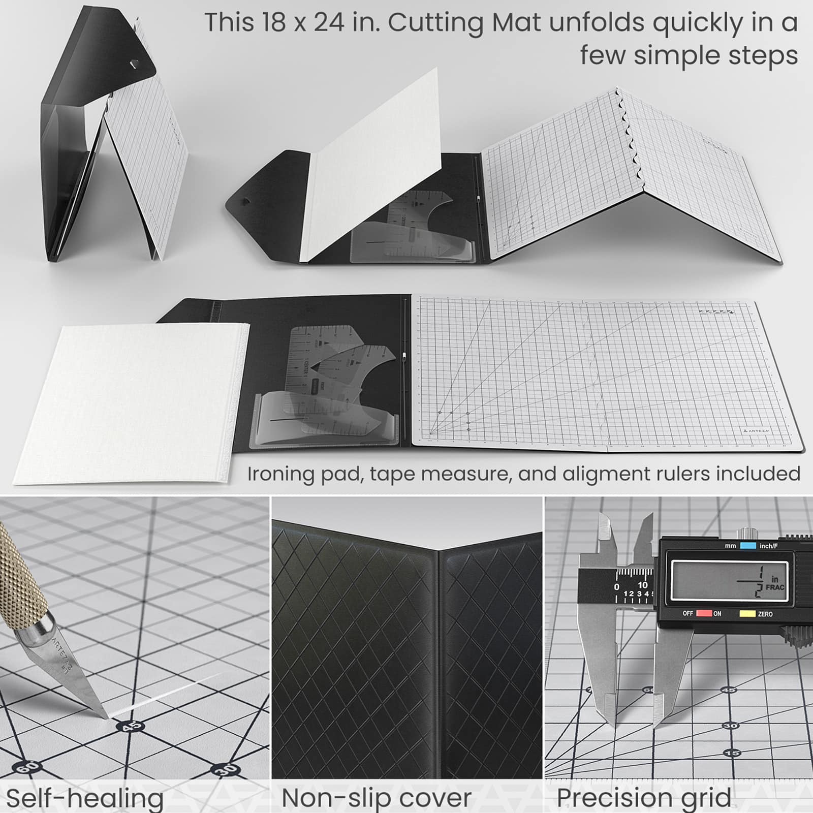 Arteza® Fold & Stow T-Shirt Alignment & Cutting Mat Set